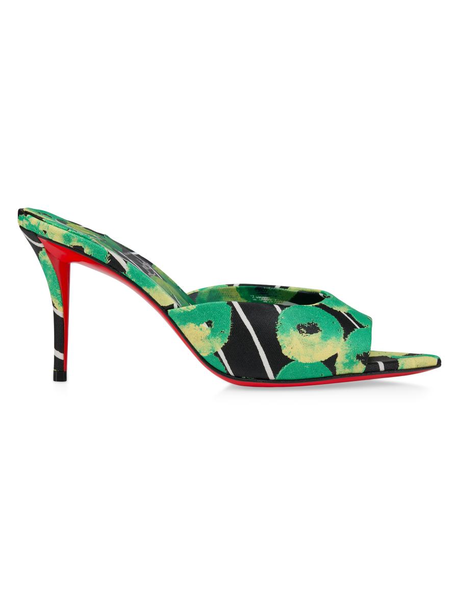 Christian Louboutin Miss Z 80MM Canvas Mule Sandals | Saks