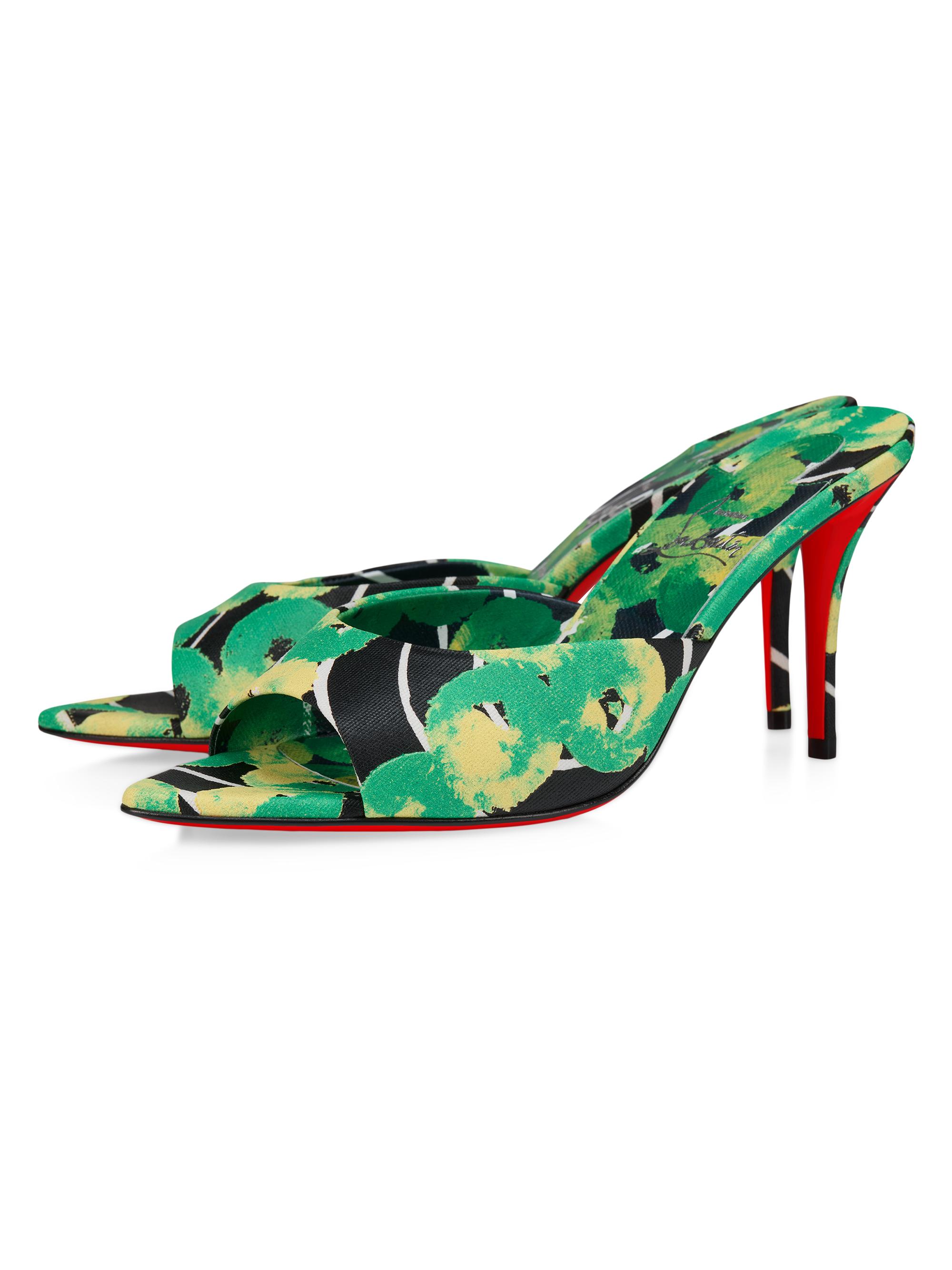 Christian Louboutin Miss Z 80MM Canvas Mule Sandals | Saks Fifth