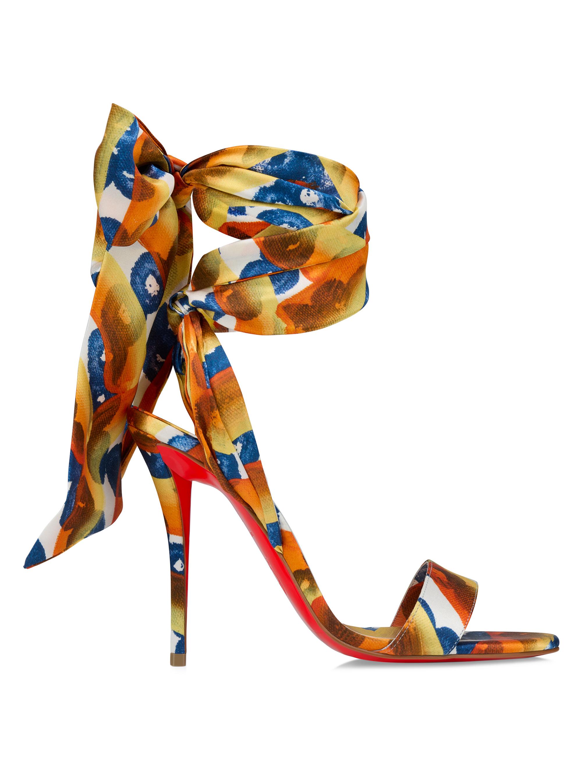 Christian Louboutin Miss Z Du Desert 100MM Crepe Satin Heels