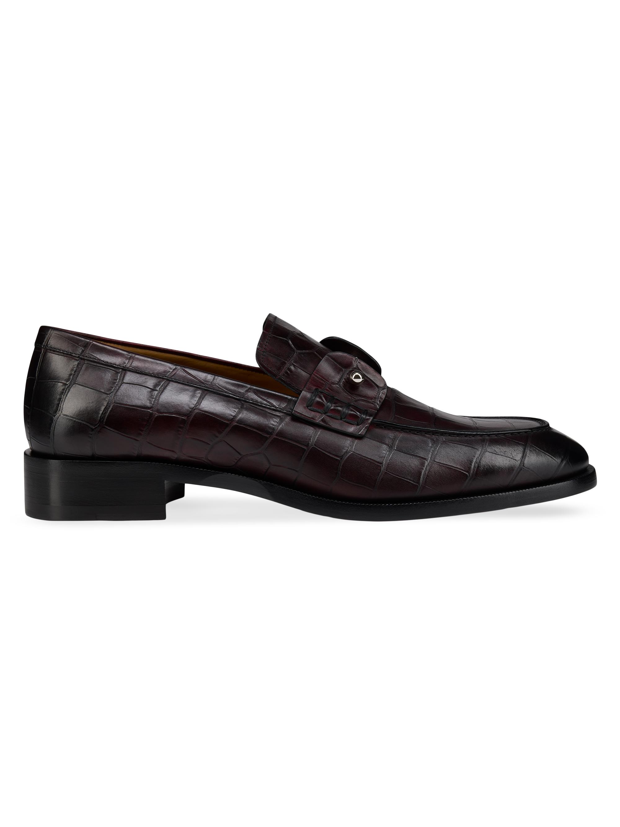 Christian Louboutin Men's Chambelimoc Patinated Leather Loafers - Amara