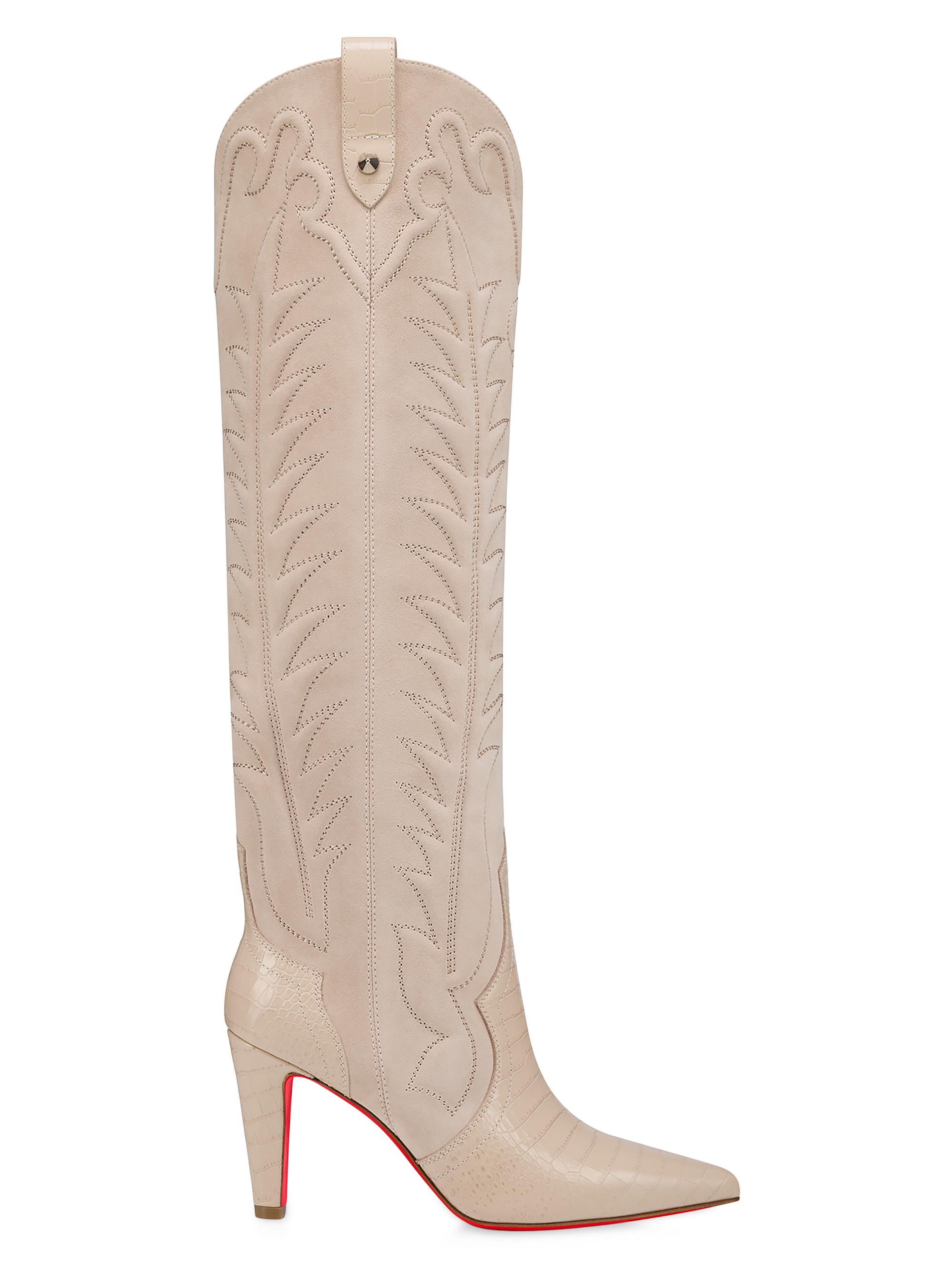 Rakutao RT-84267 ルブタン 2足 Christian Louboutin Santia Botta 85MM Denim Boots | Saks