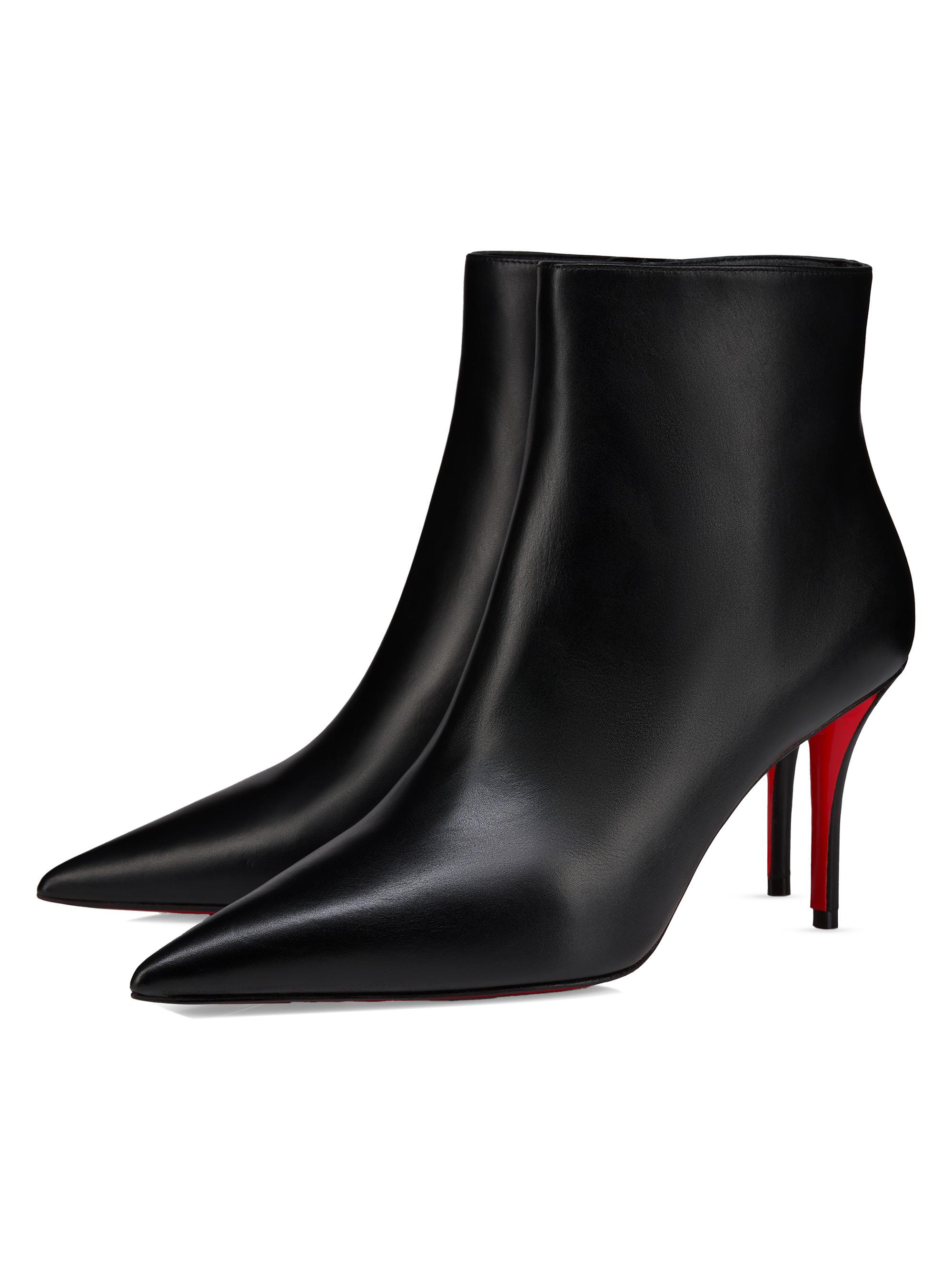 Christian Louboutin Miss Z 80MM Leather Zipped Booties | Saks