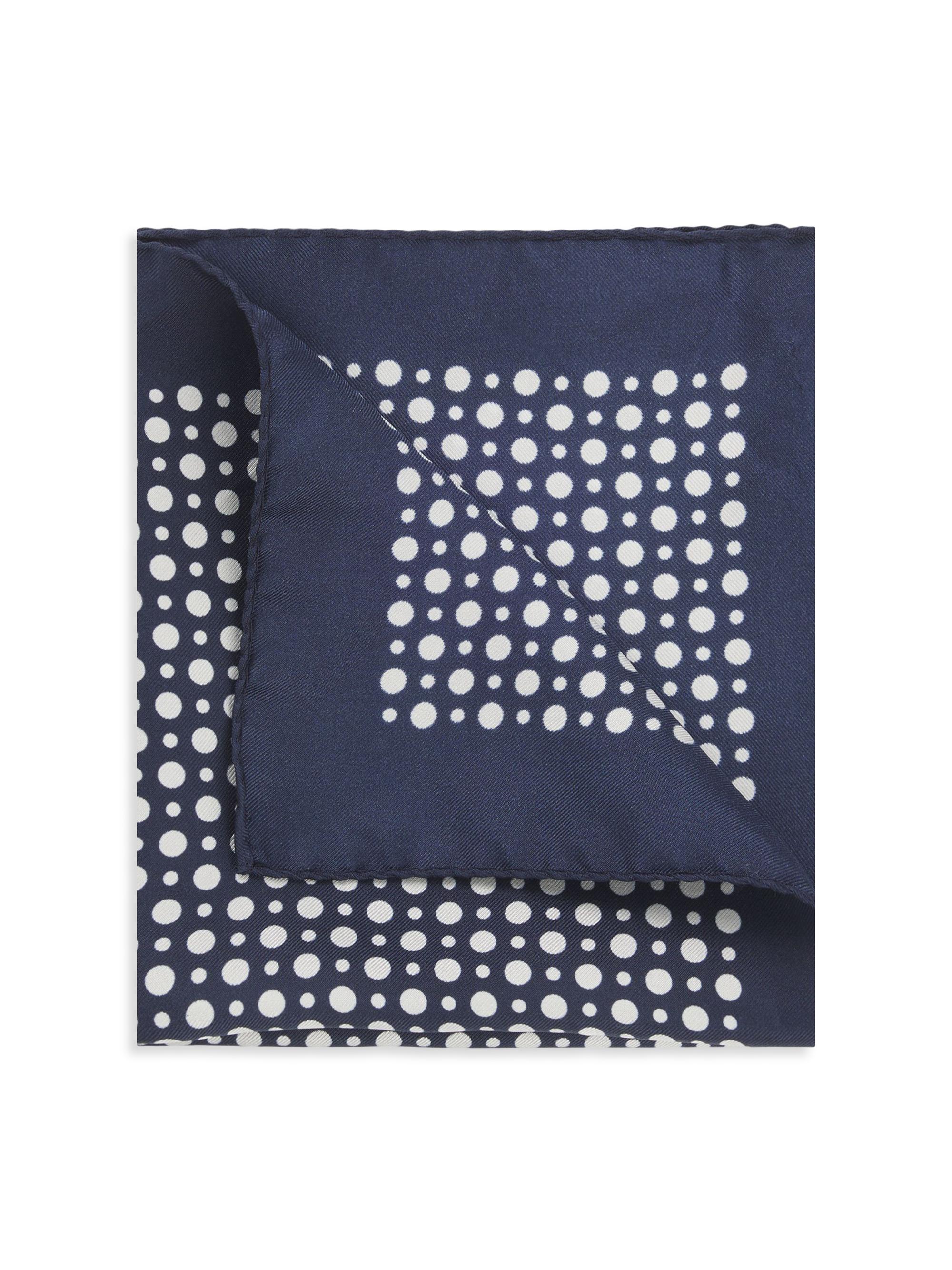 BOSS Men's Beckham x Boss Printed Silk Pocket Square - Dark Blue