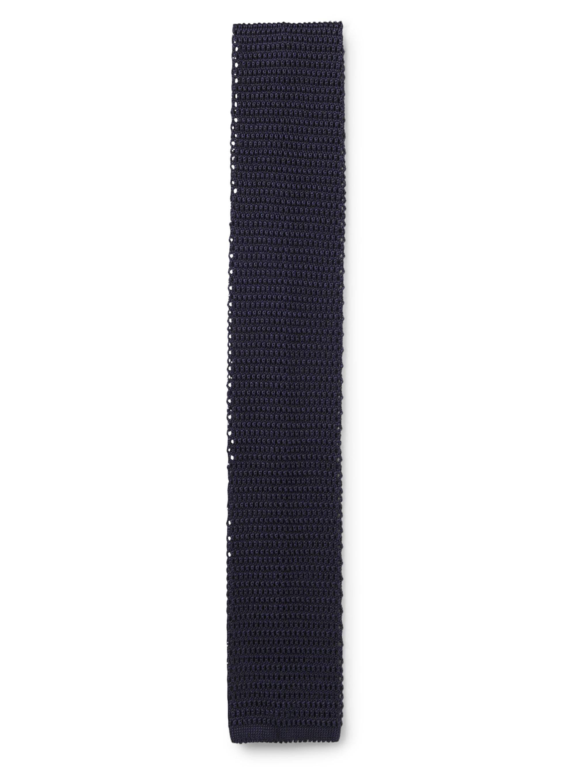 BOSS Men's Beckham x Boss Knit Tie in Silk - Dark Blue