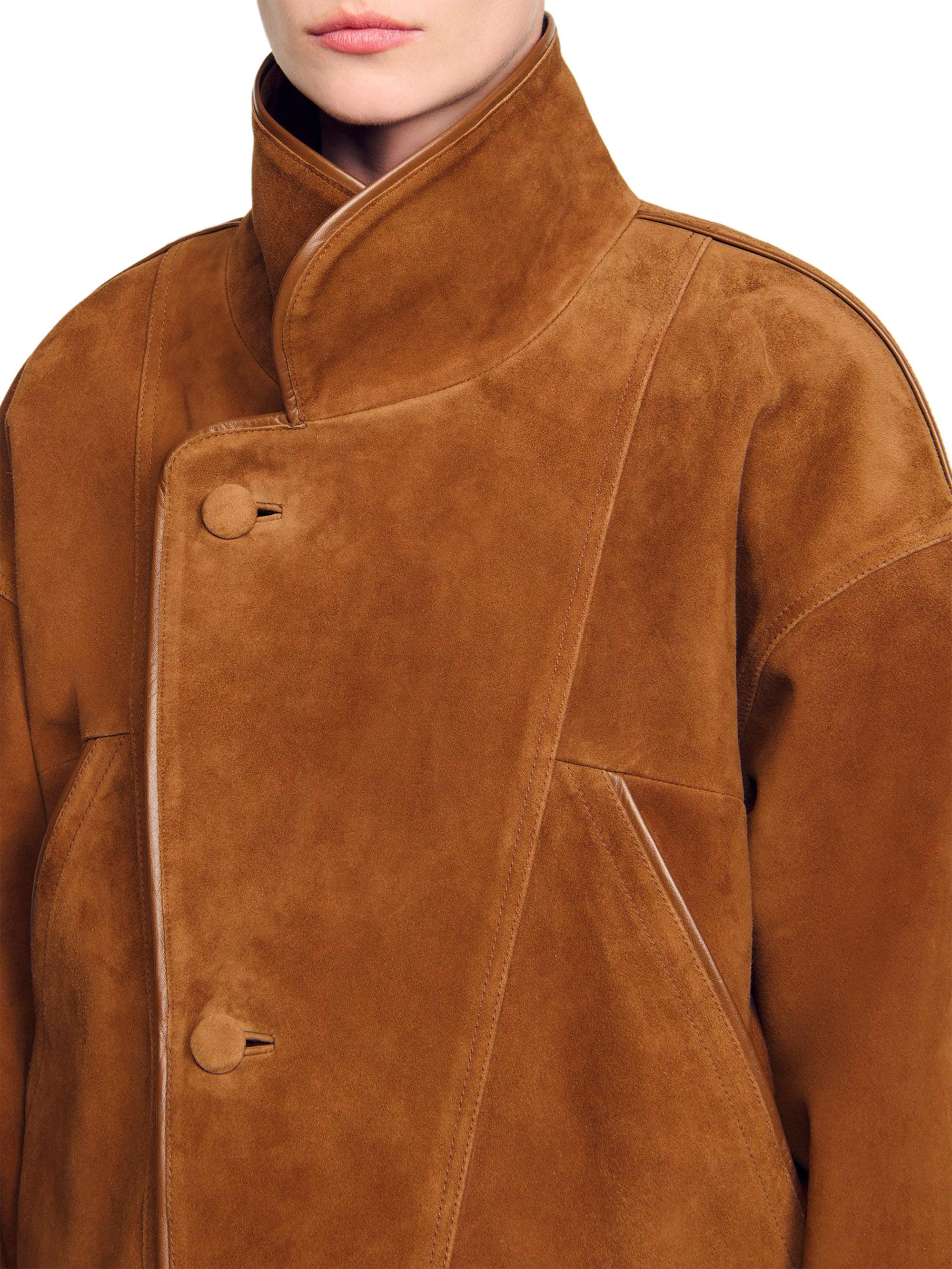 Sandro Oversized Suede Jacket | Saks Fifth Avenue