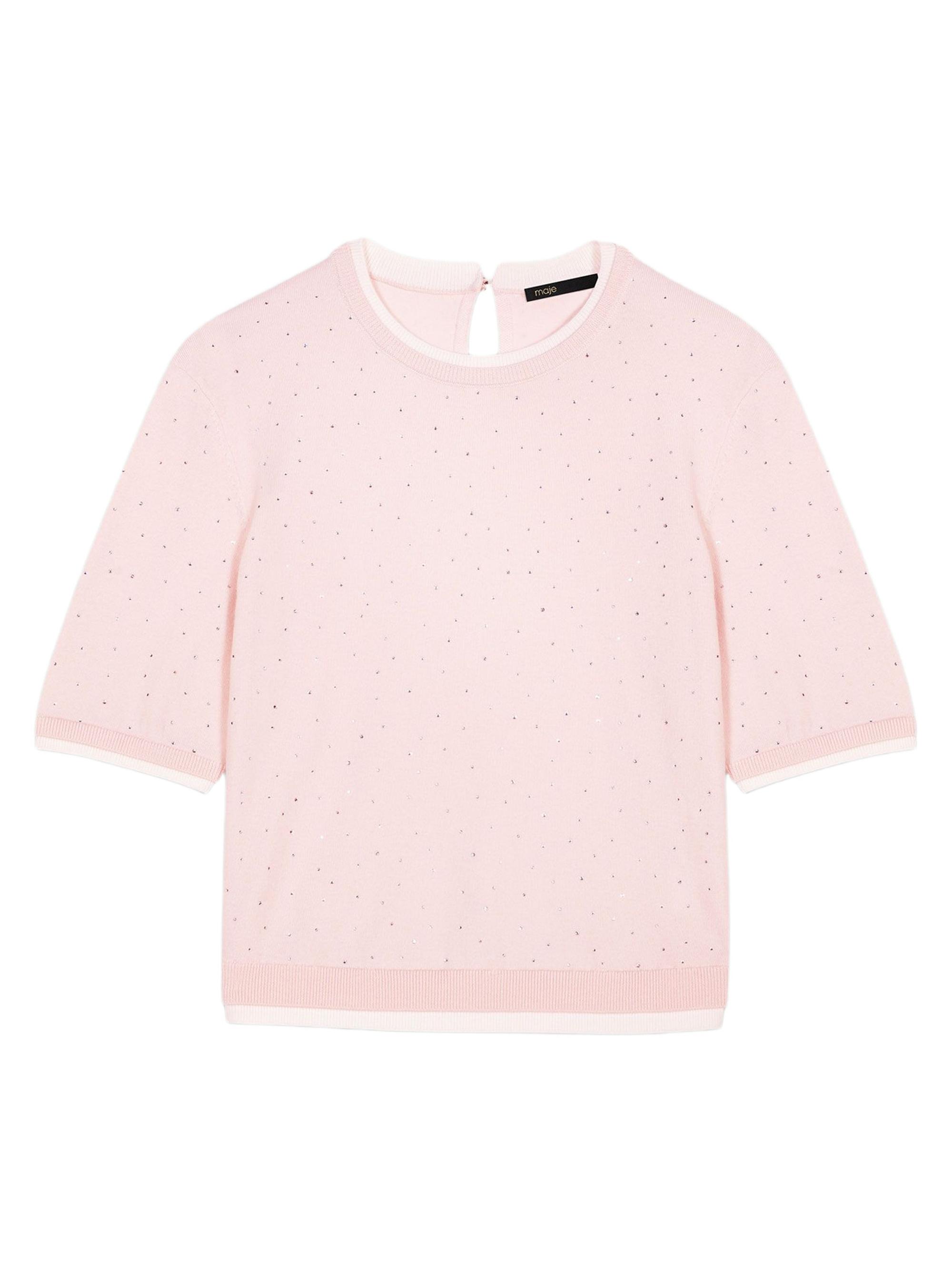 Maje Women's Wool Short-Sleeve Jumper - Grey