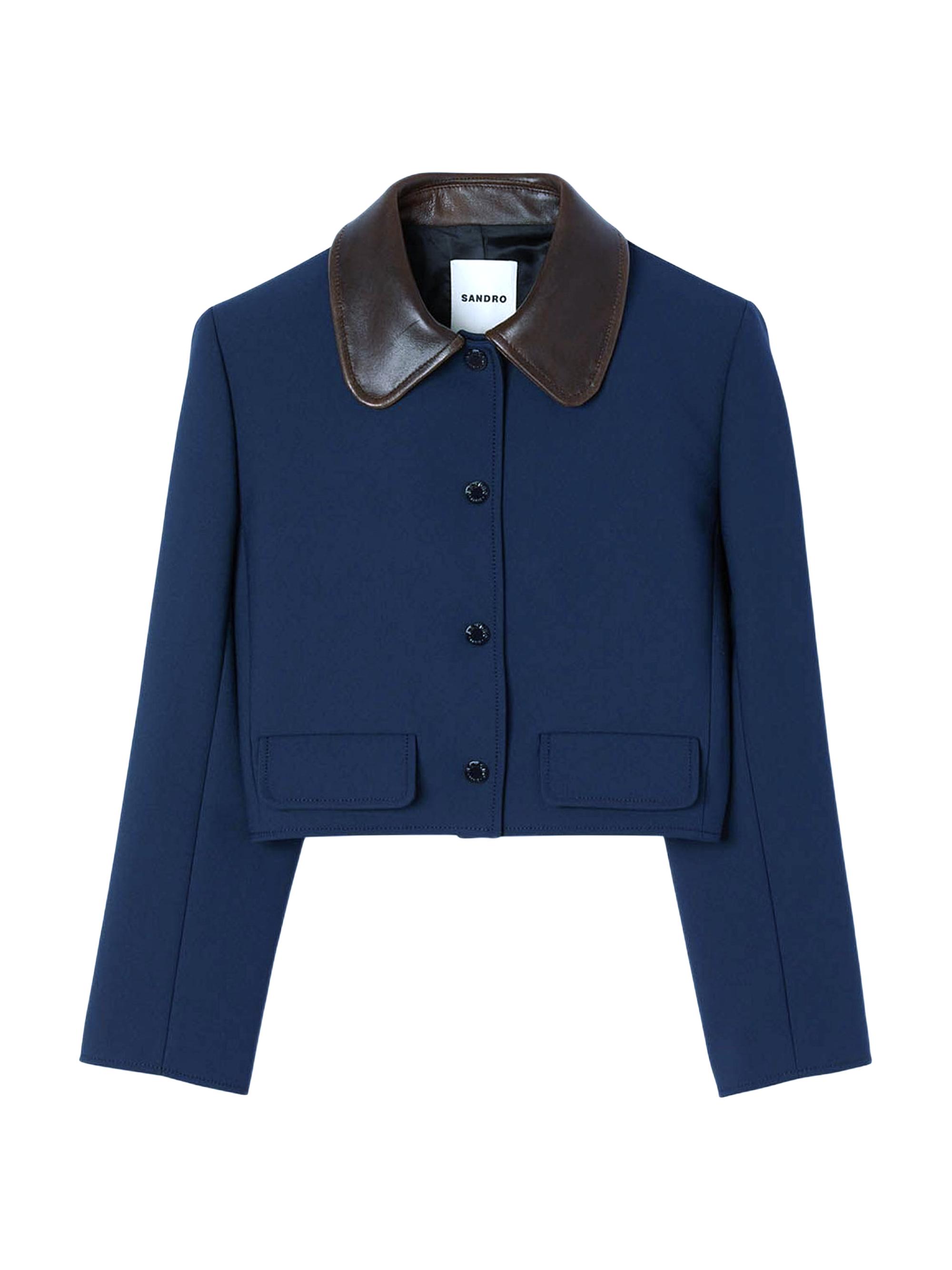 ☆パリ発 sandro☆ ボタン ウール ショート ジャケット キャメル