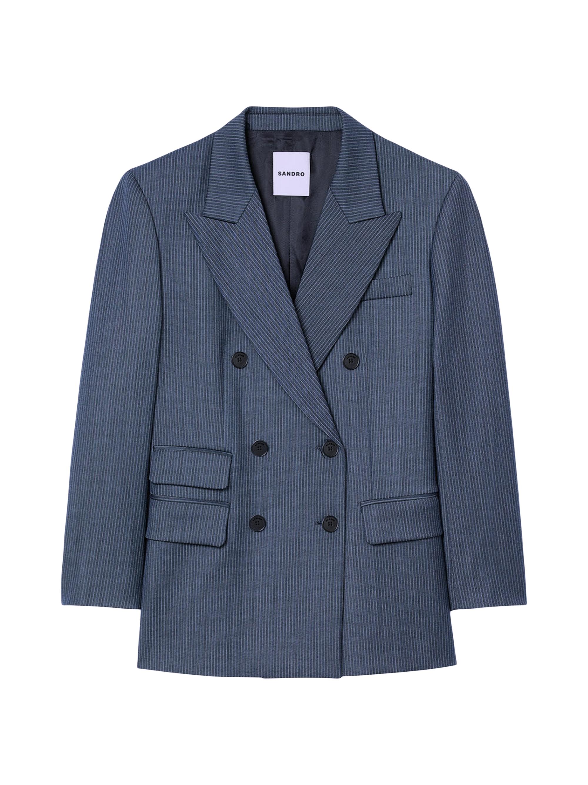 Sandro Women's Striped Tailored Jacket - Blue