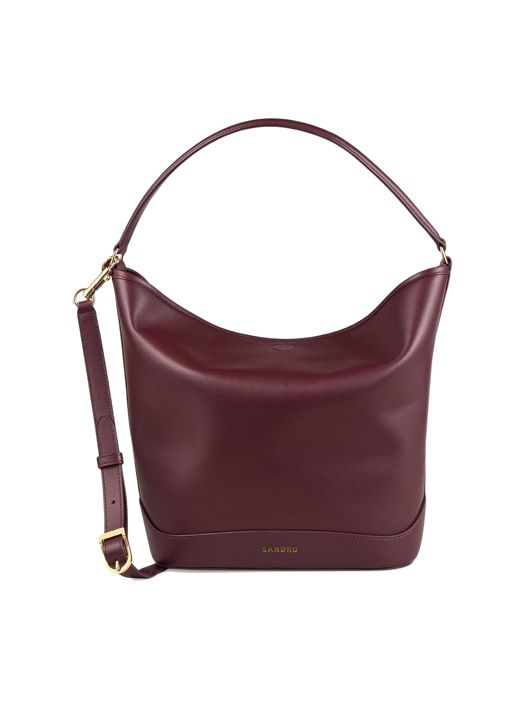 Sandro Women's Leather Bucket Bag - Bordeaux