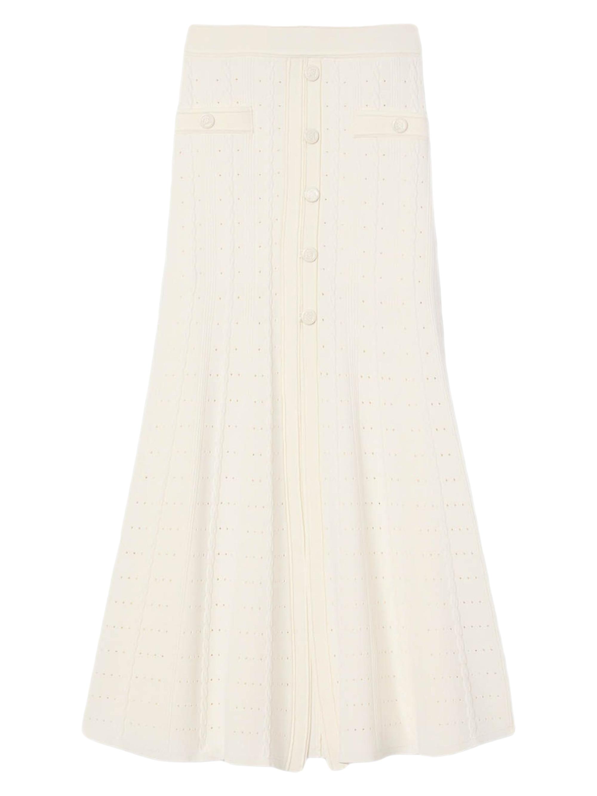 Sandro Women's Pointelle Knit Skirt - Ecru