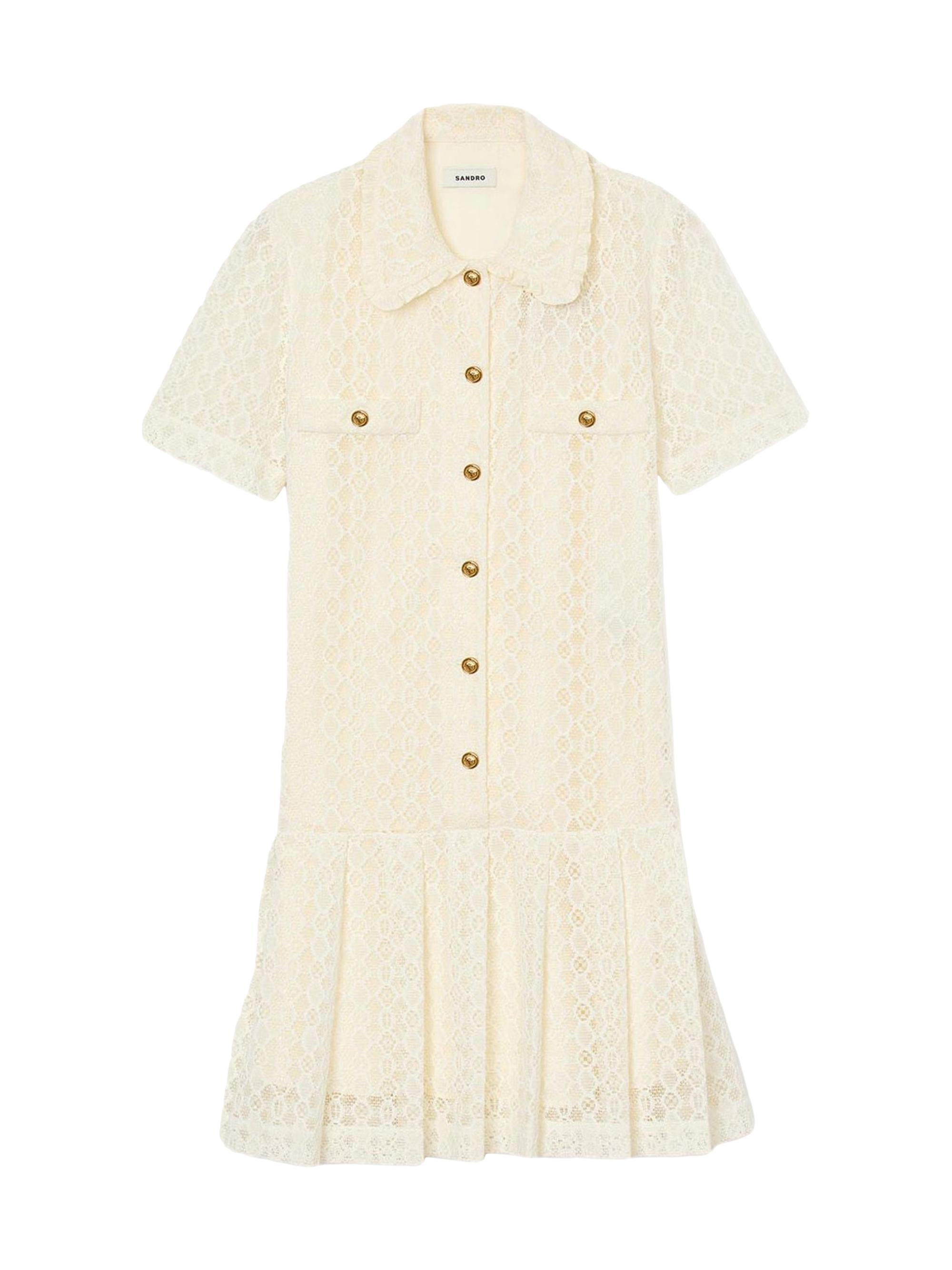 Sandro Women's Mini Lace Dress - Ecru