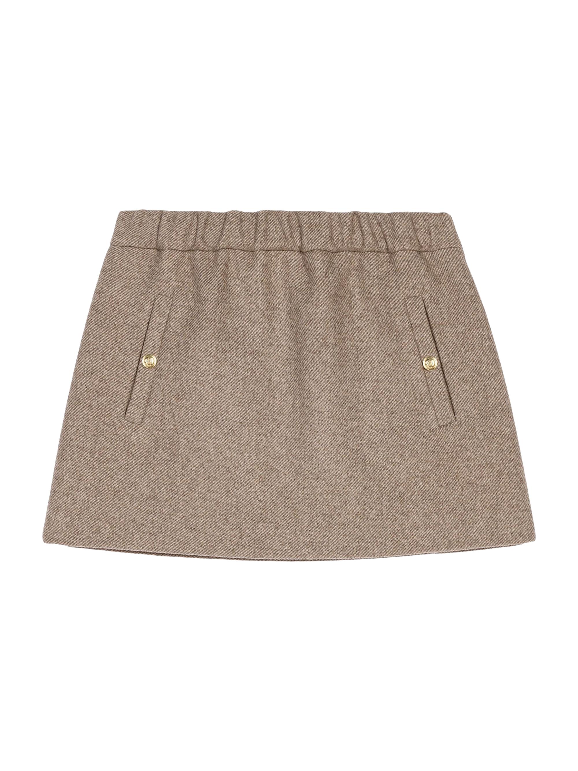 Maje Women's Short Wool Blend Skirt - Beige