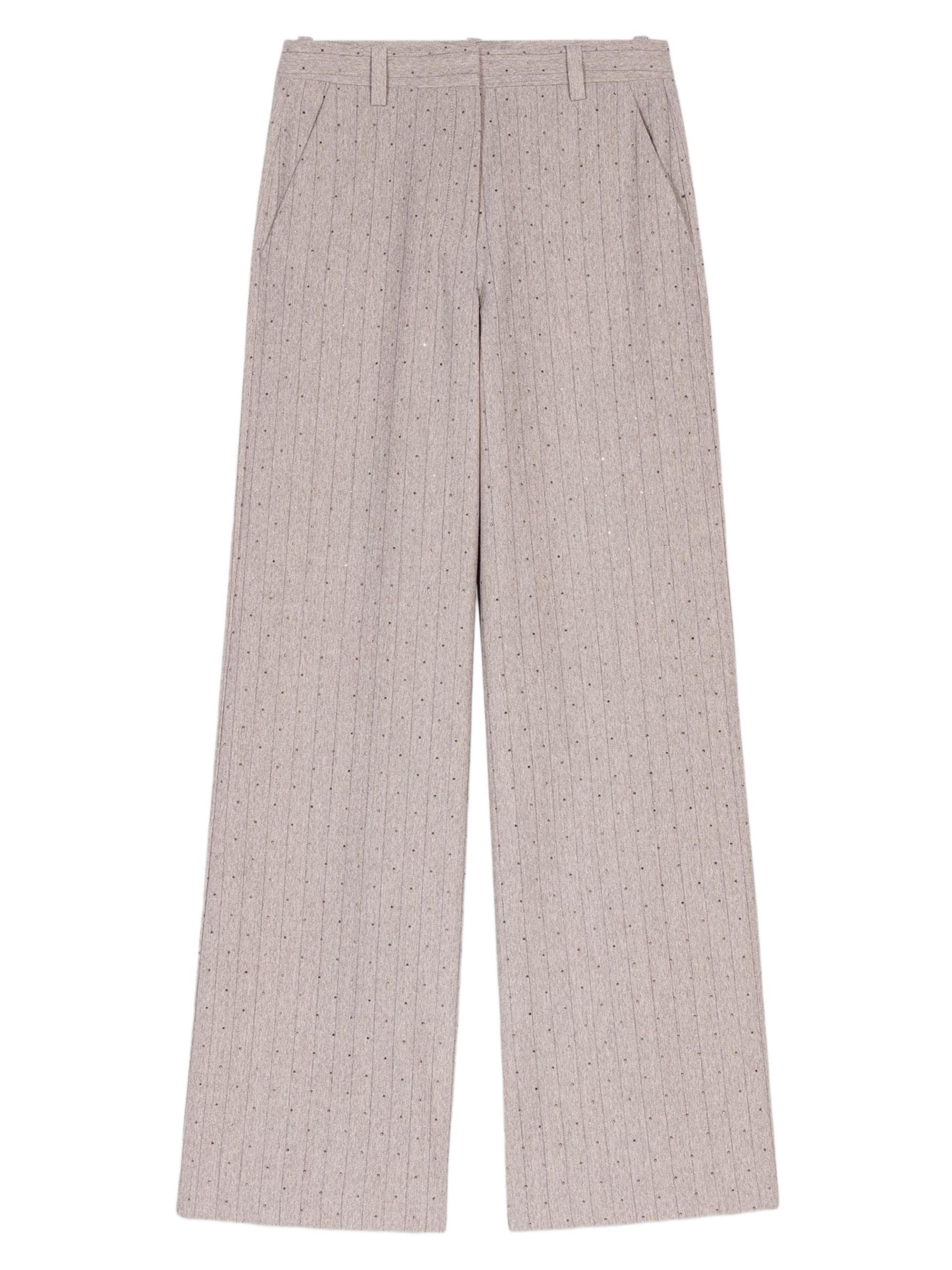 Maje Women's Rhinestone Suit Trousers - Light Grey