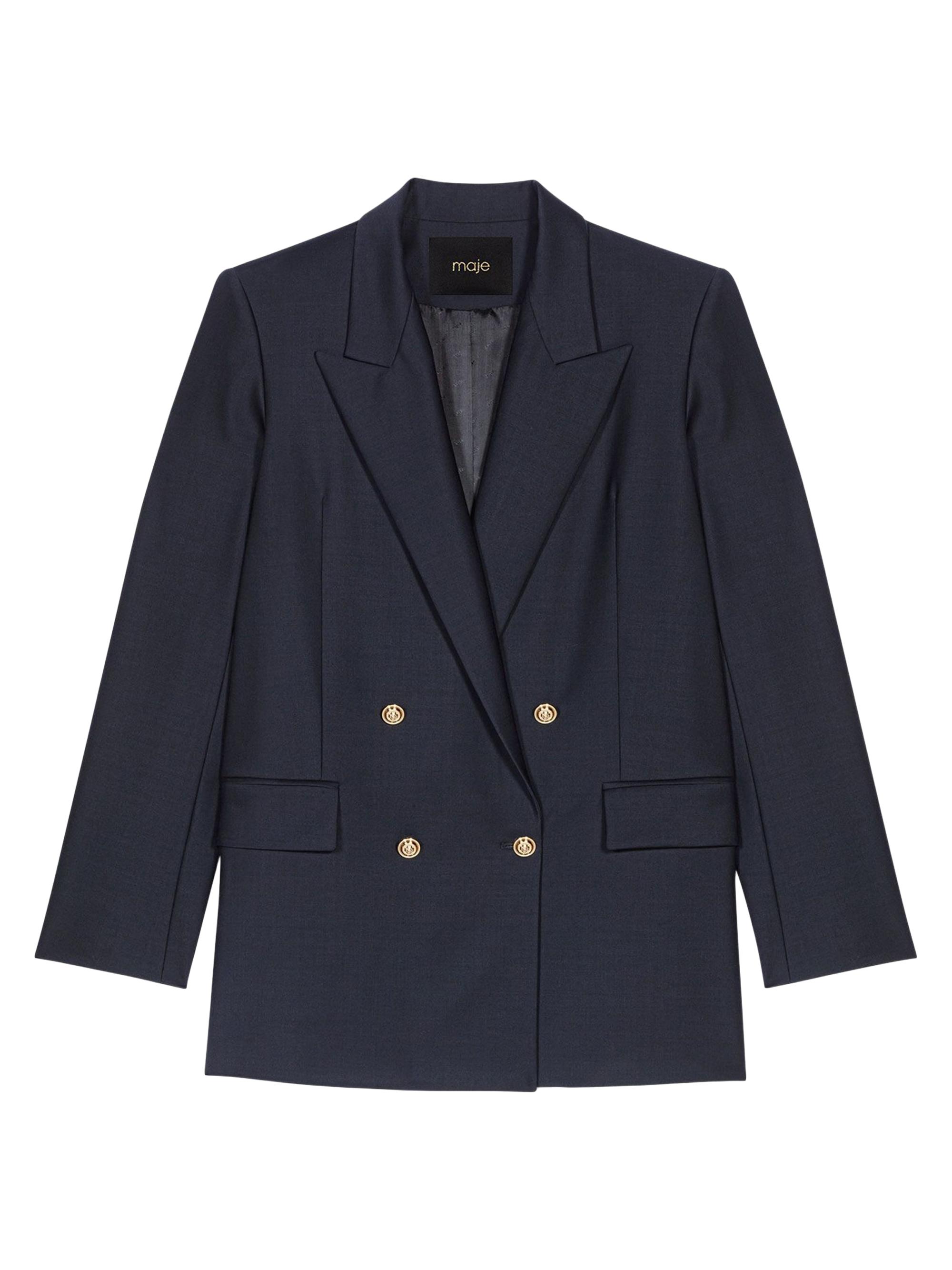 Maje Women's Blazer with Buttons - Navy