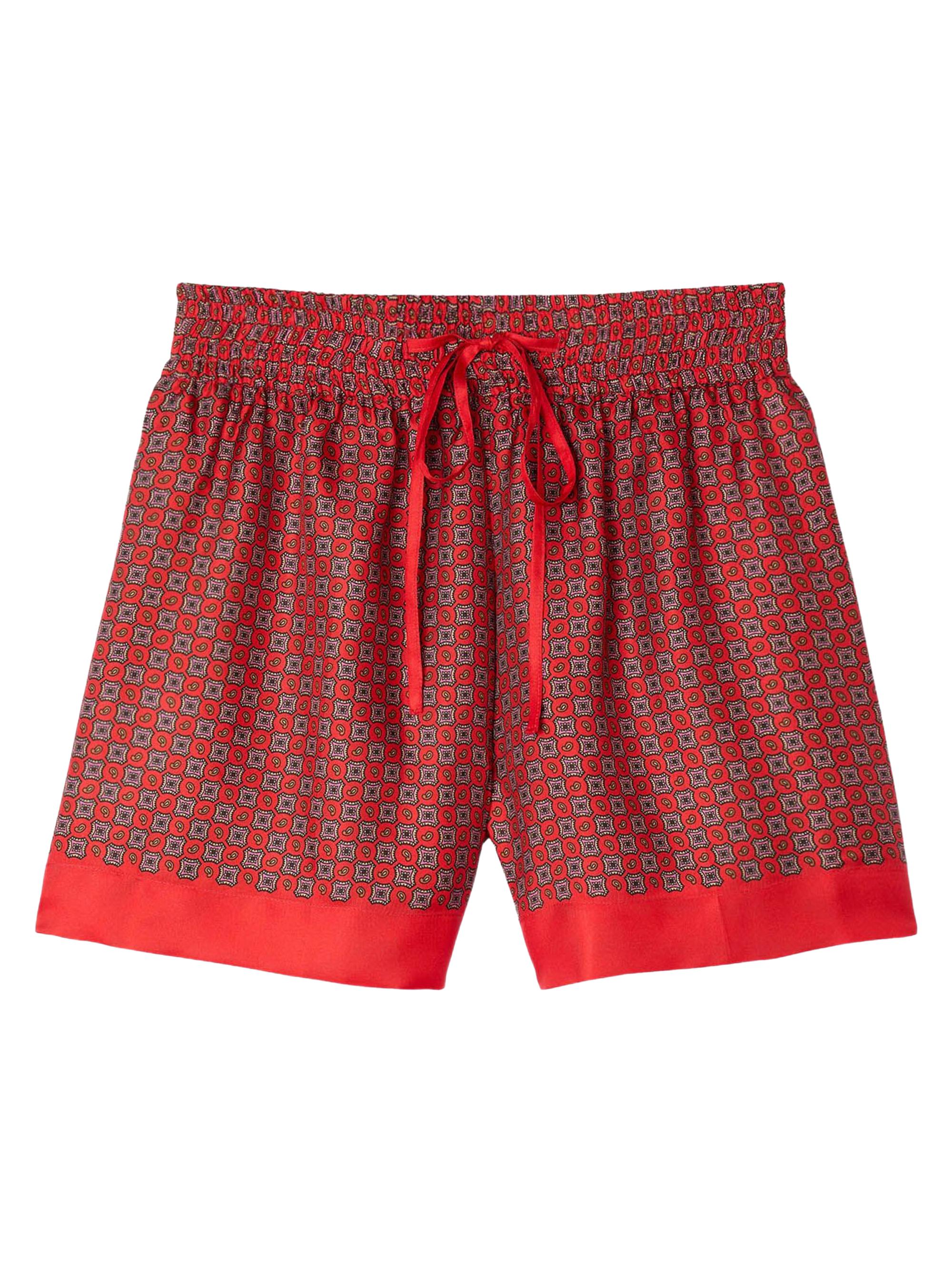 Sandro Women's Scarf Print Shorts - Red Pink