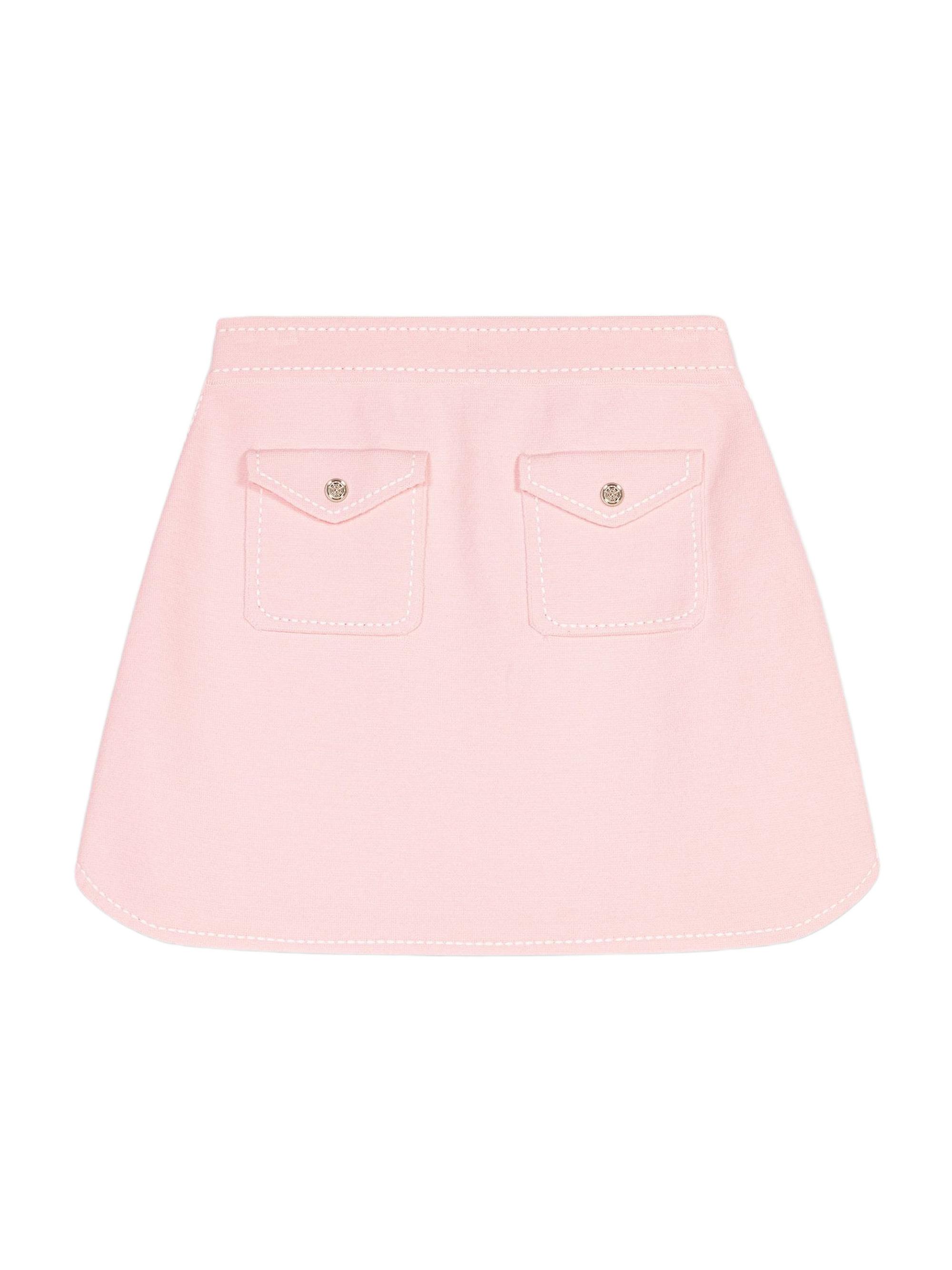 Maje Women's Short Topstitched Knit Skirt - Pink