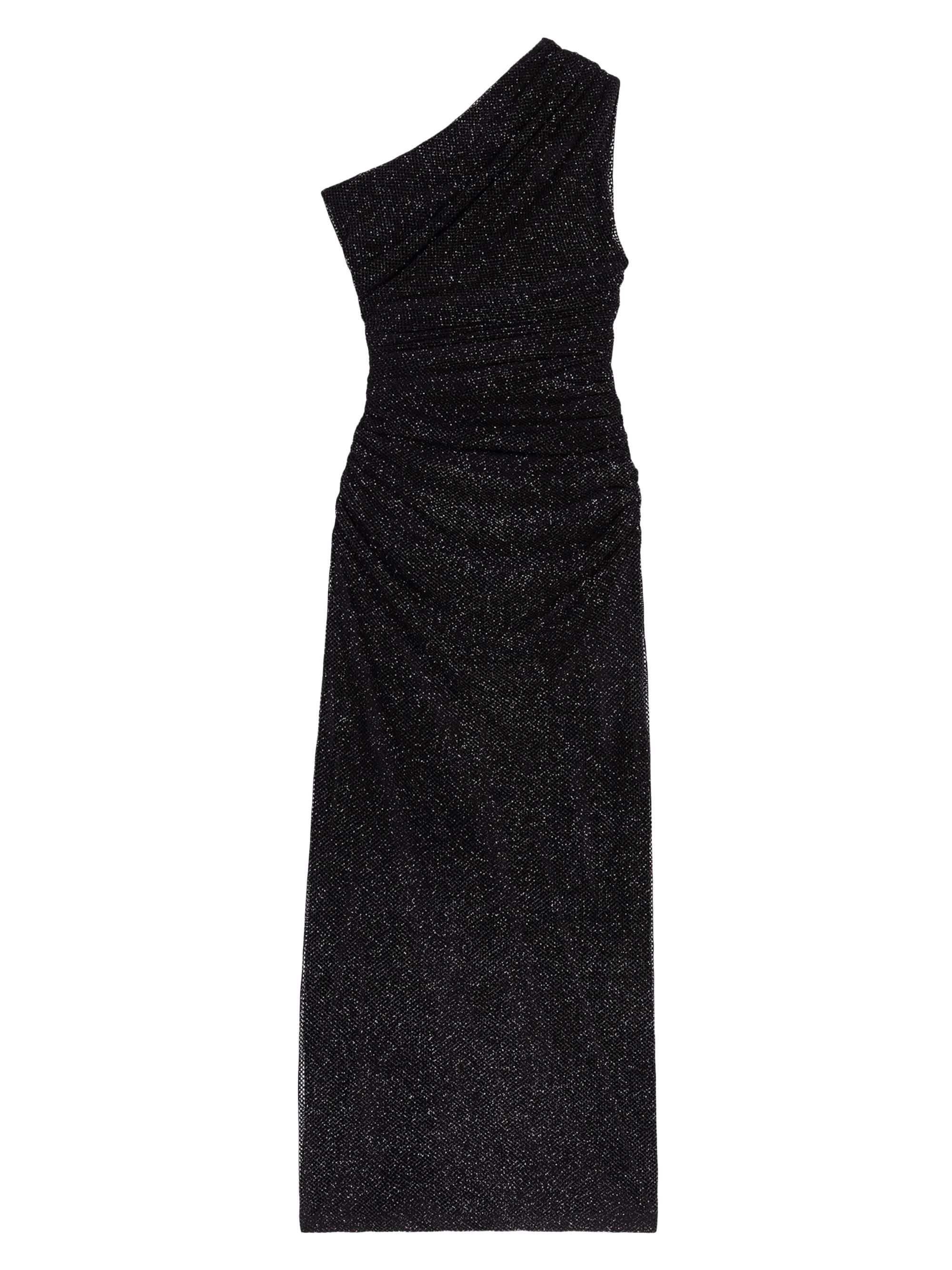 Maje Women's Asymmetric Rhinestone Knit Dress - Black