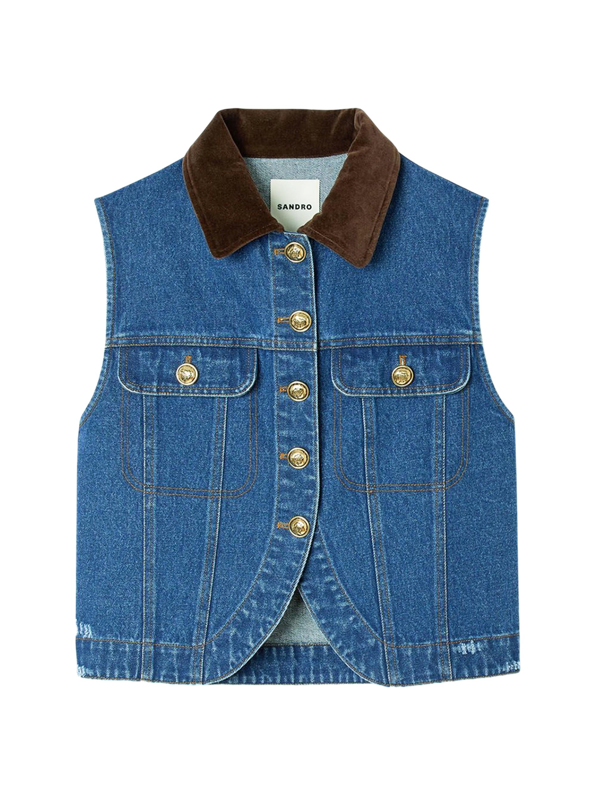 Sandro Women's Sleeveless Jacket - Blue Jean