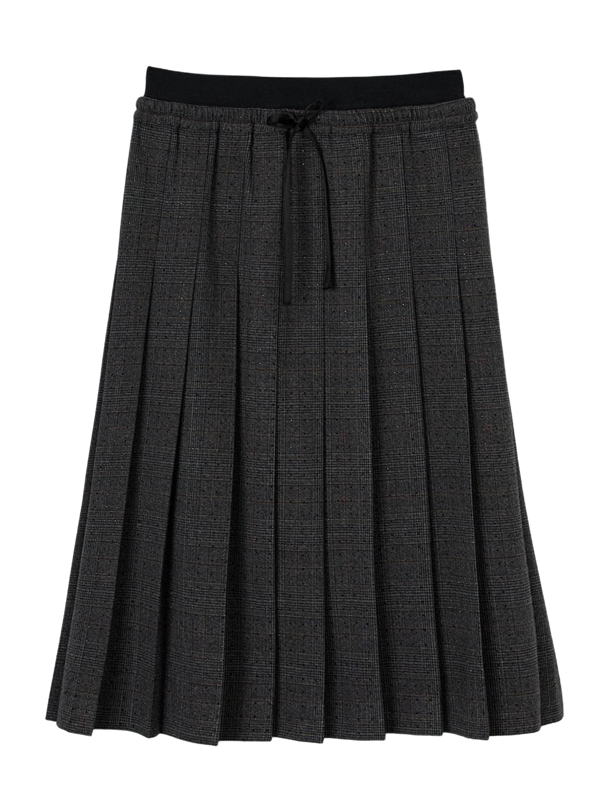 Sandro Women's Long Pleated Rhinestone Skirt - Grey Brown