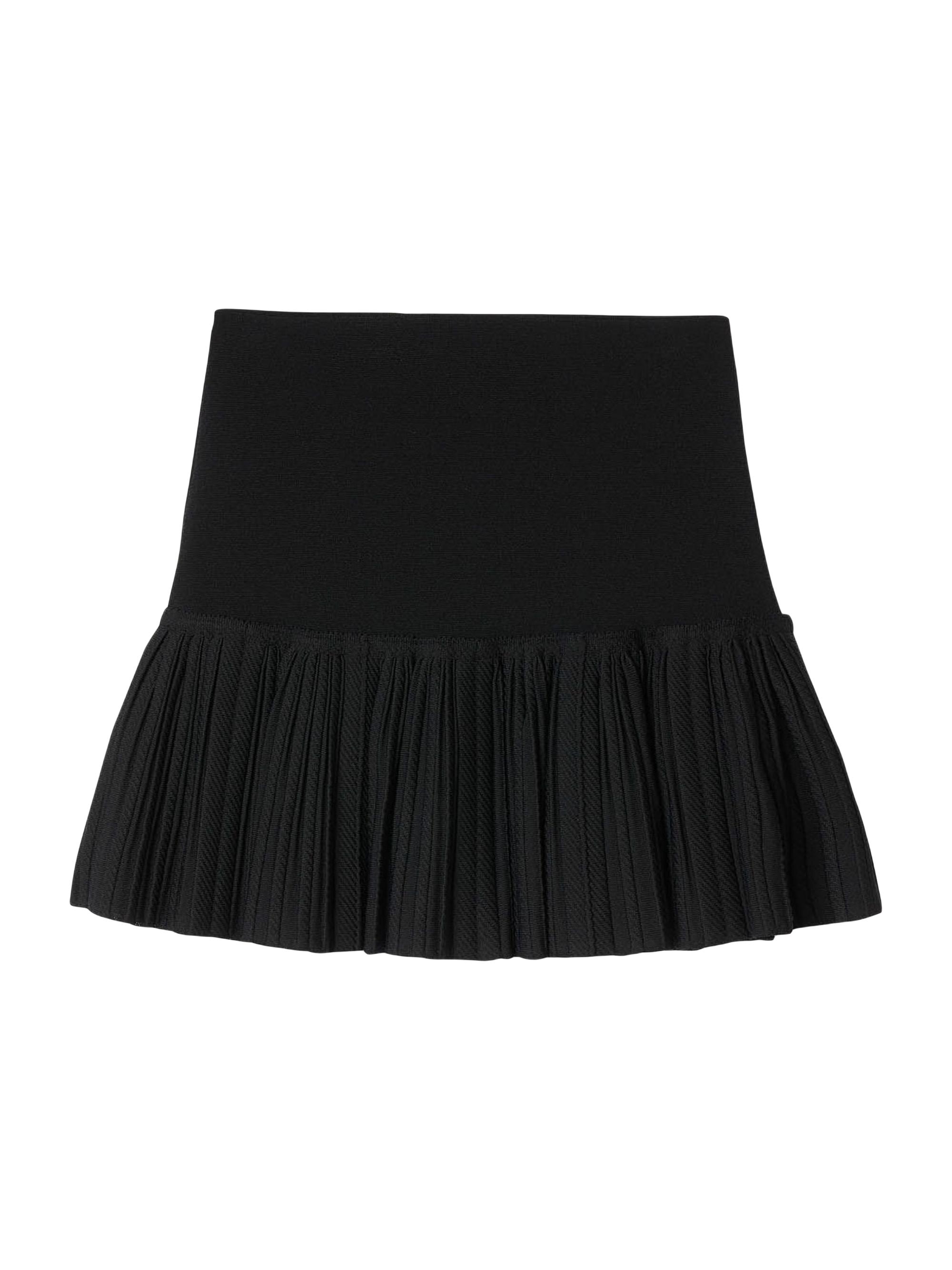 Sandro Women's Short Pleated Knit Skirt - Black