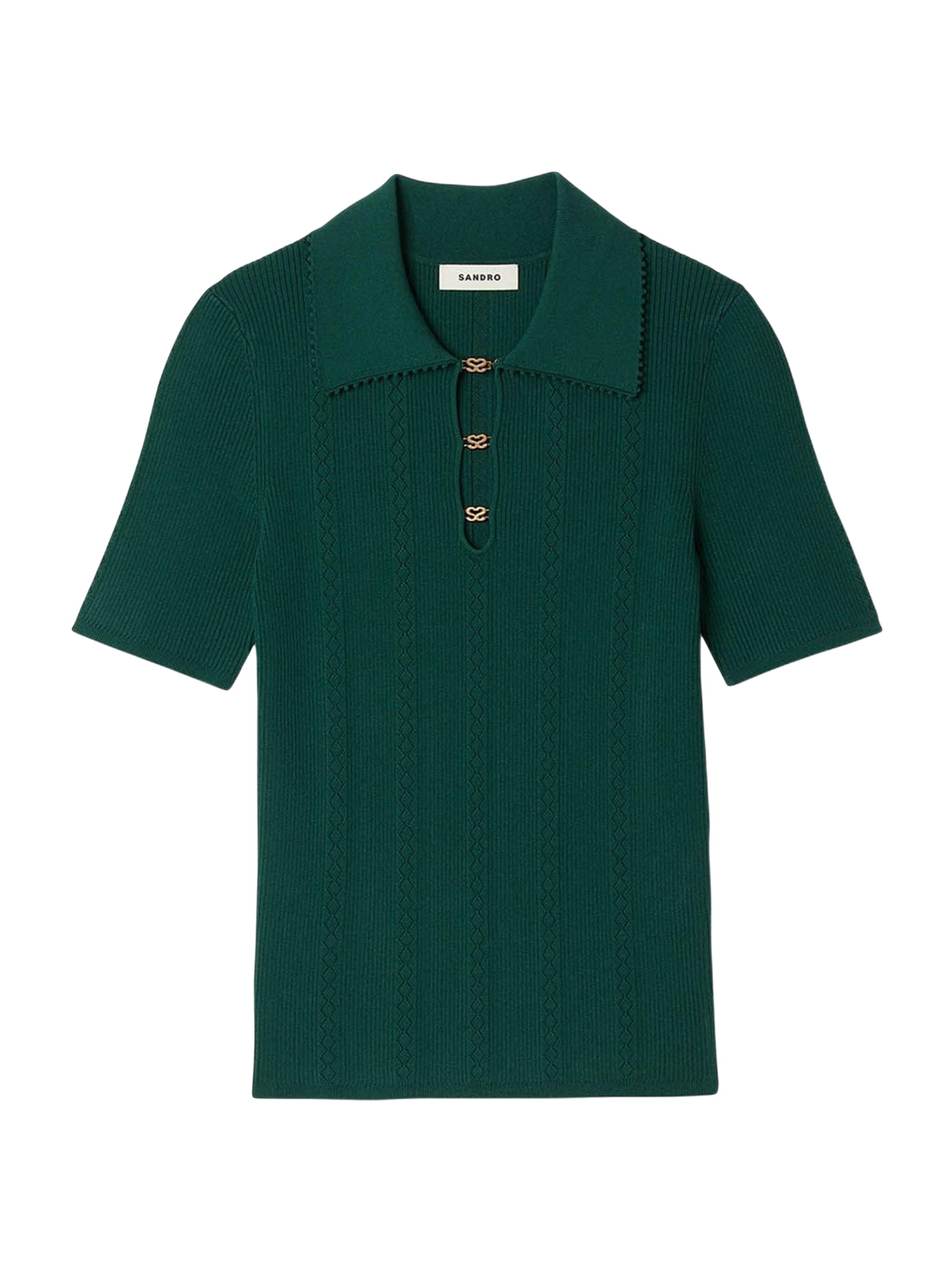 Sandro Women's Polo Sweater - Dark Green
