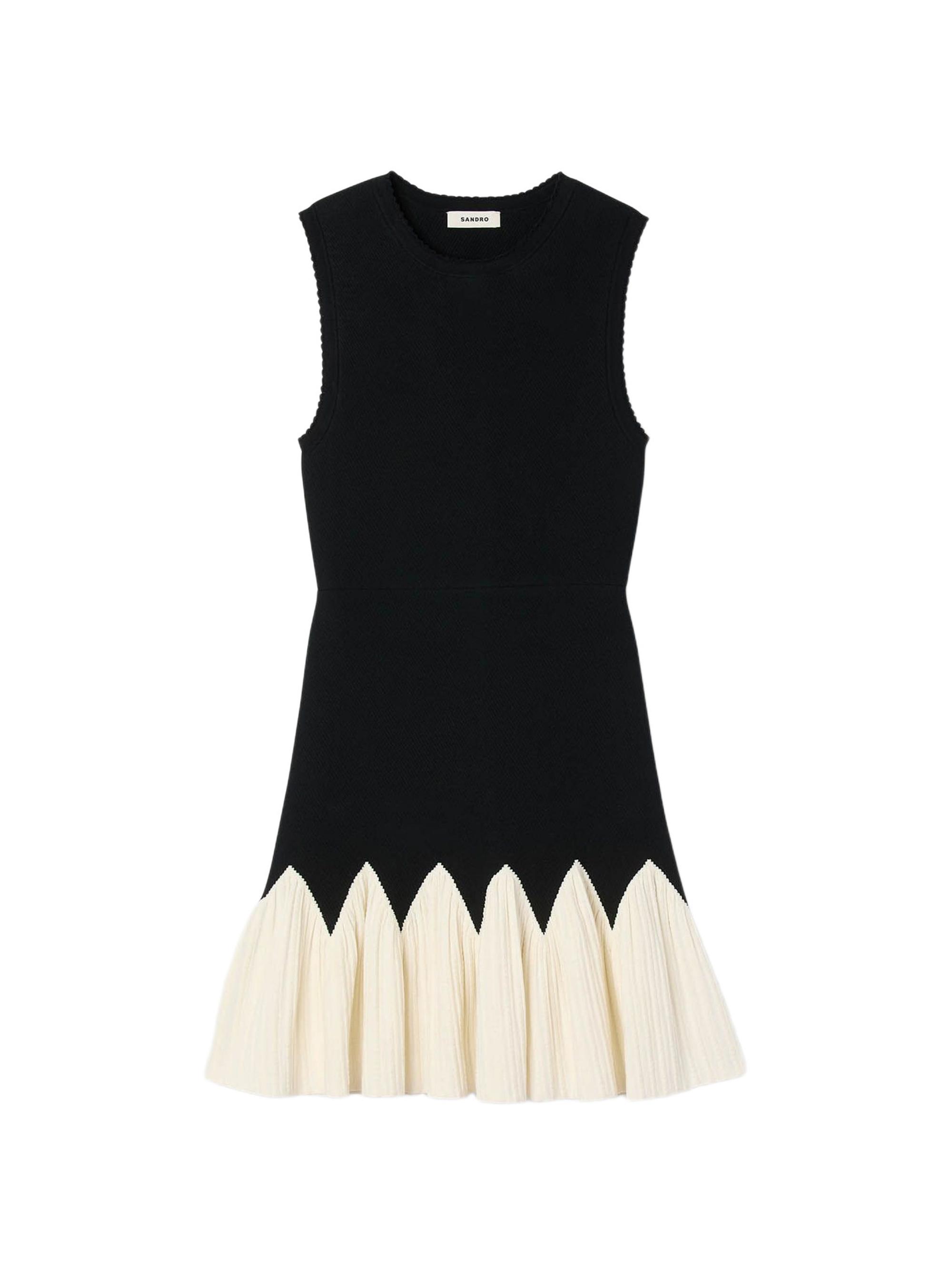 Sandro Women's Two Tone Mini Knit Dress - Black Ecru