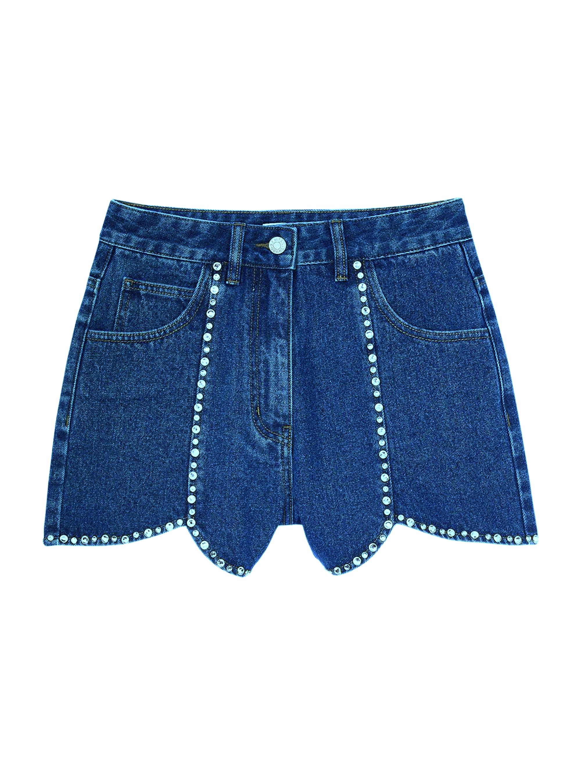 Alexander Wang Bite Logo Denim Shorts | Saks Fifth Avenue