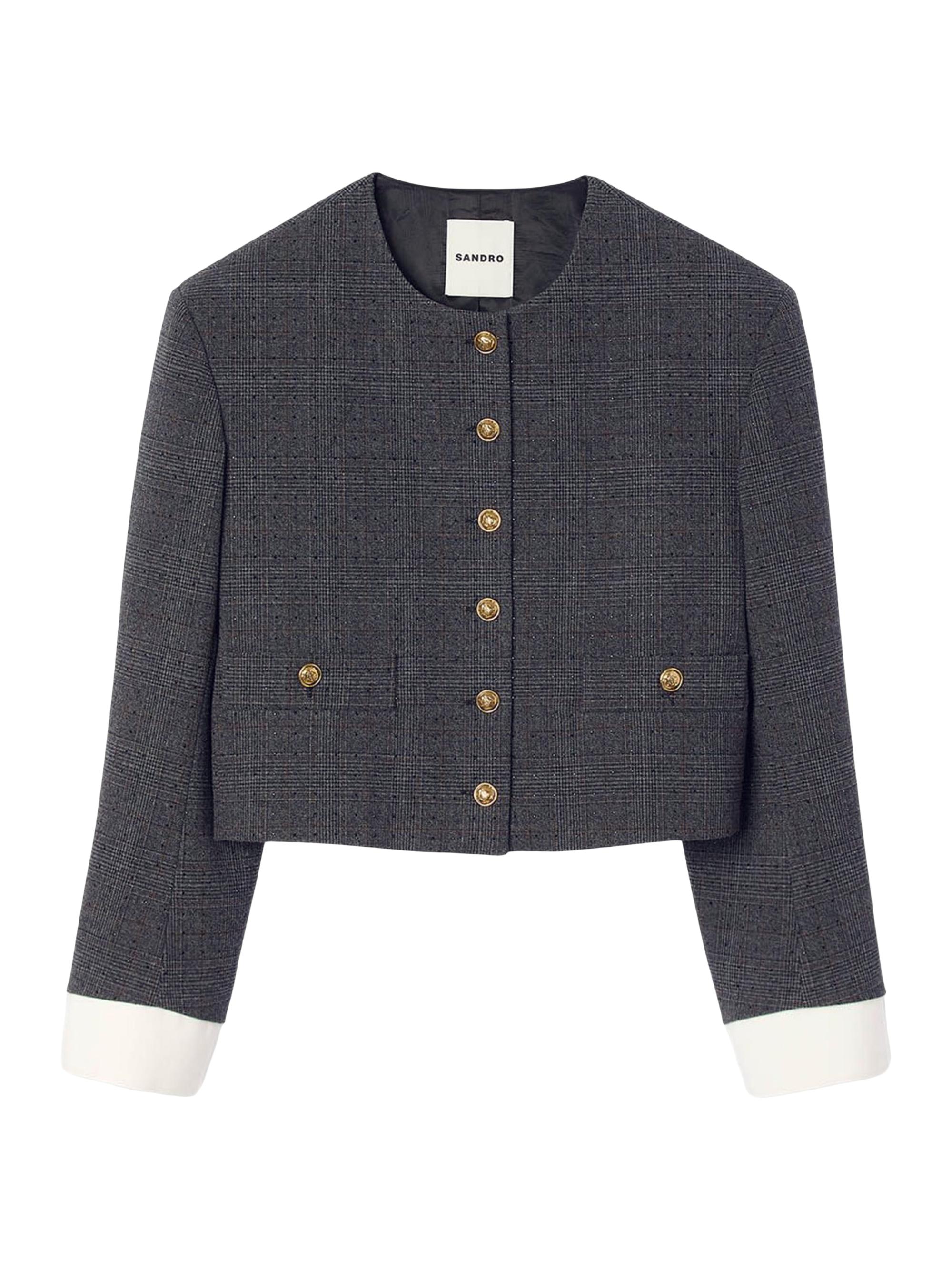 ☆パリ発 sandro☆ ボタン ウール ショート ジャケット キャメル