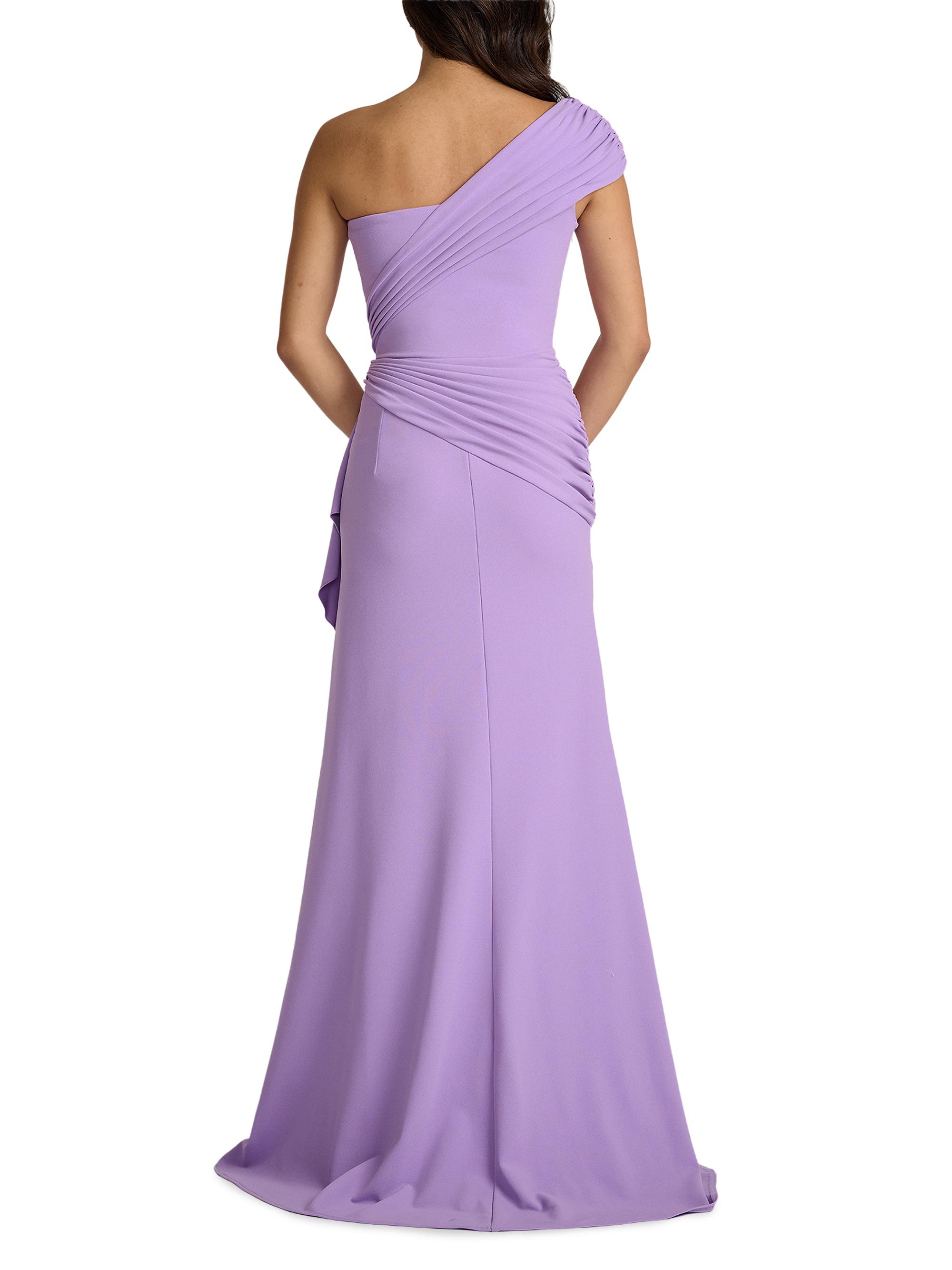 Tadashi Shoji Pleated Ruffled One-Shoulder Gown | Saks Fifth Avenue
