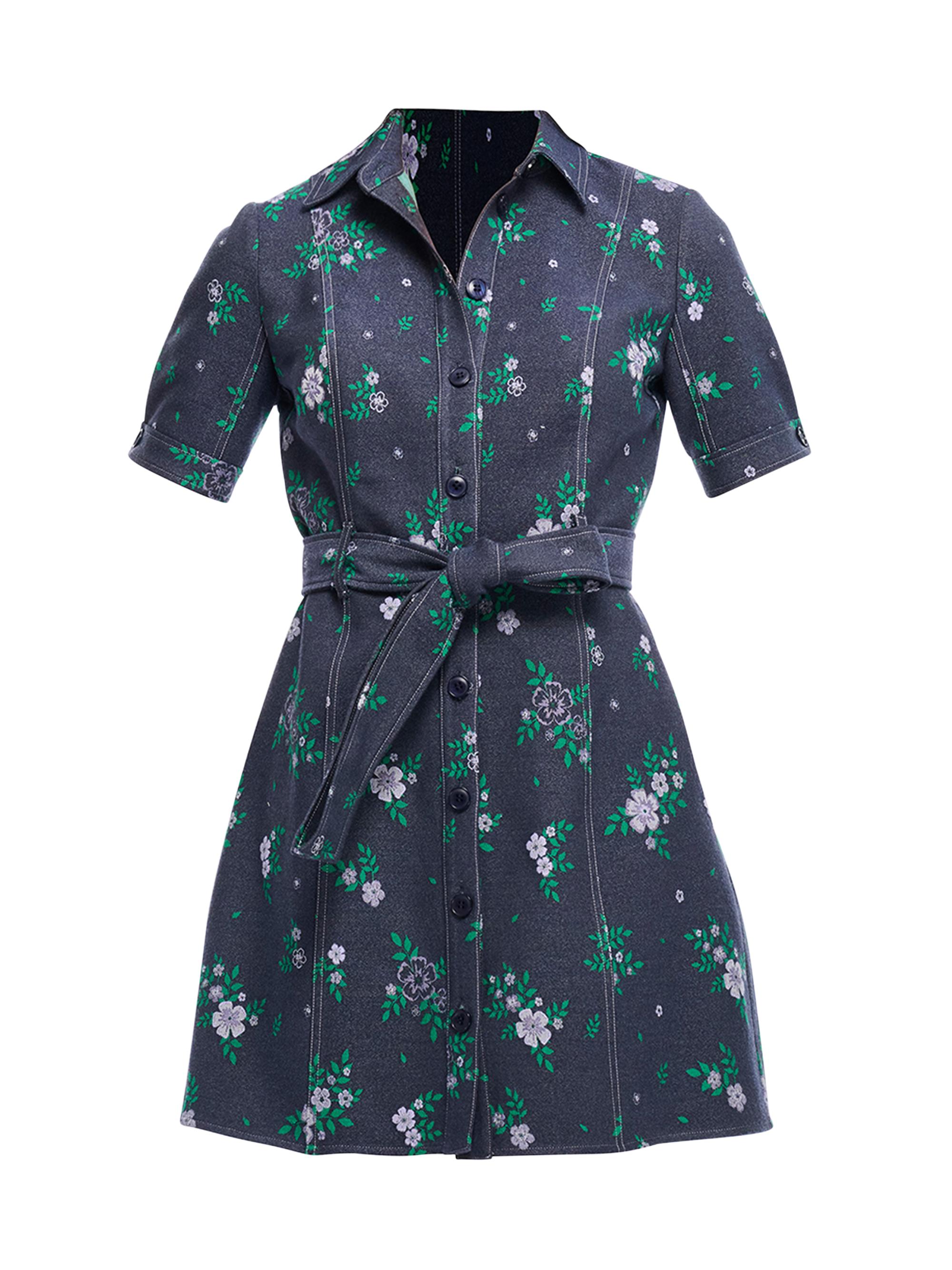 Shoshanna Women's Archie Floral-Print Denim Minidress - Blue Pattern