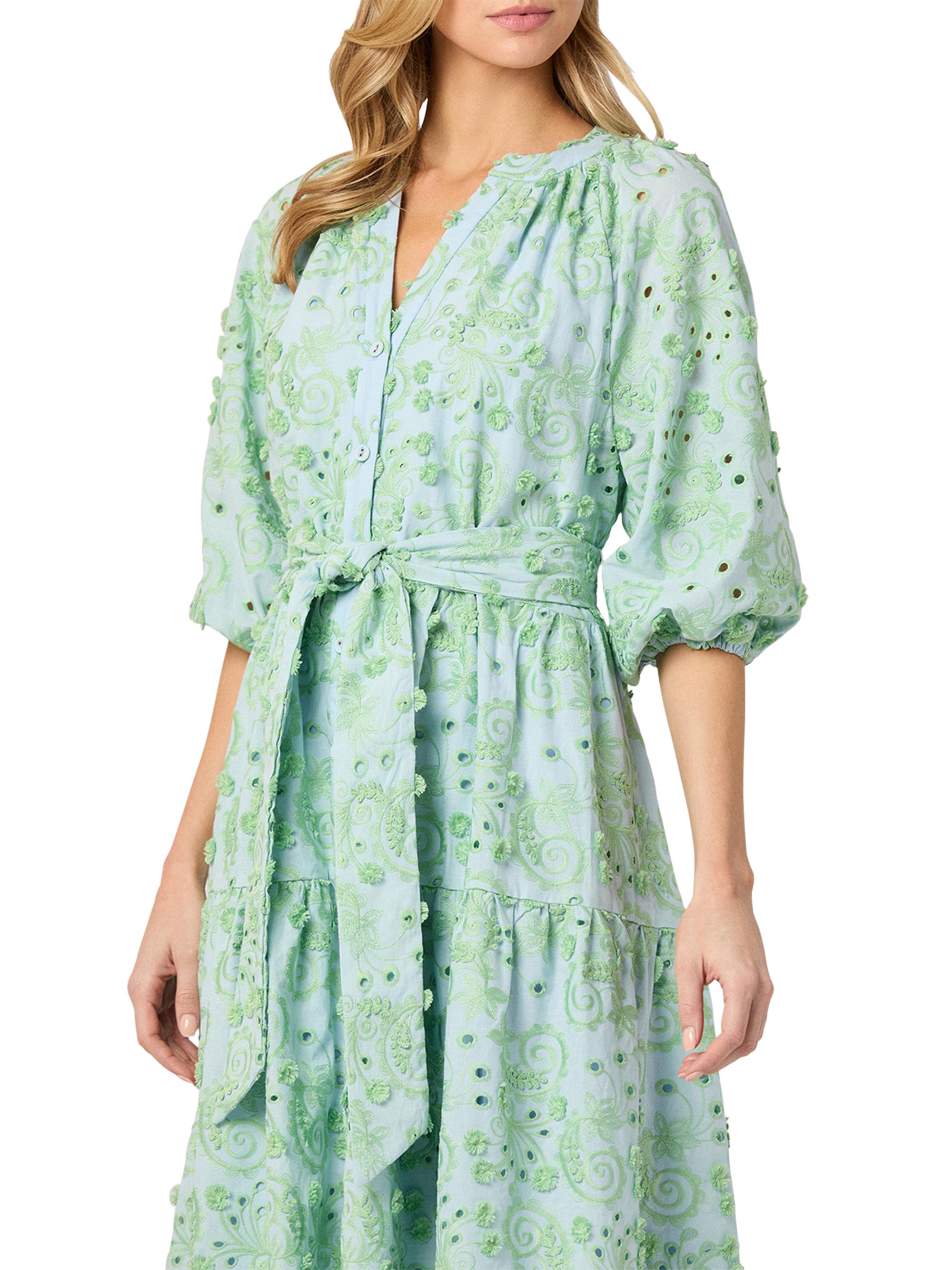 shoshanna embroidered dress Evora Midi Dress main image 0