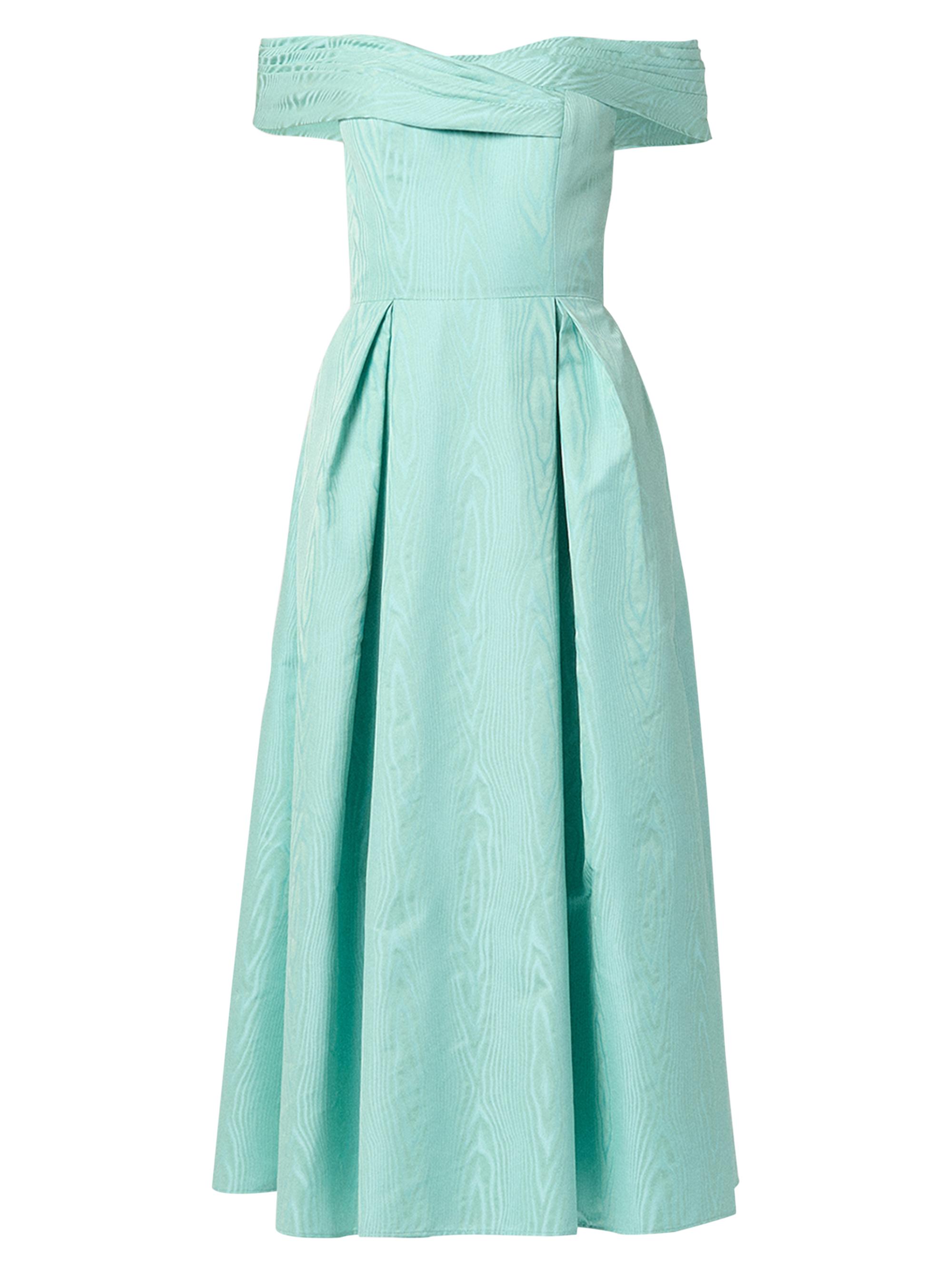 Shoshanna Women's June Pleated Off-Shoulder Midi-Dress - Blue