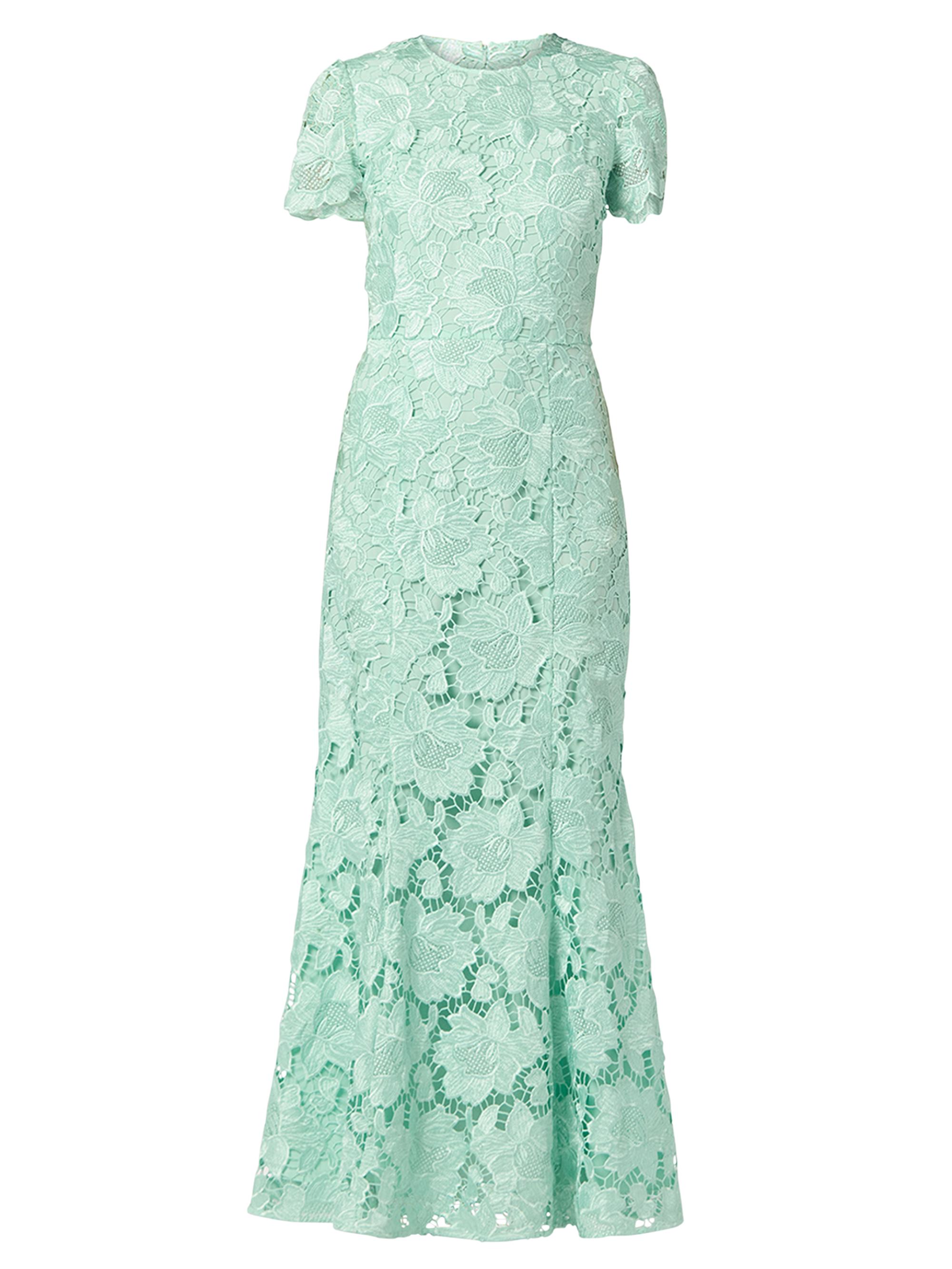 Shoshanna Women's Brie Floral Lace Trumpet Maxi Dress - Light Green