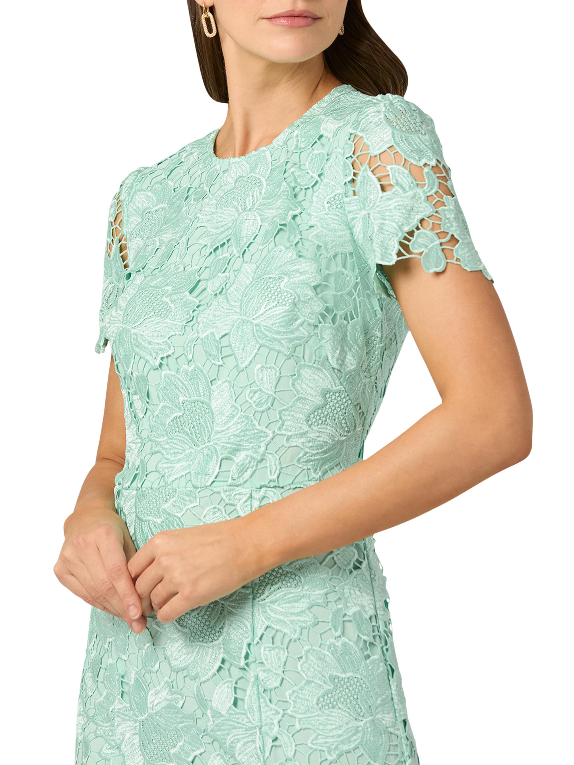 Shoshanna Brie Floral Lace Trumpet Maxi Dress - Mint