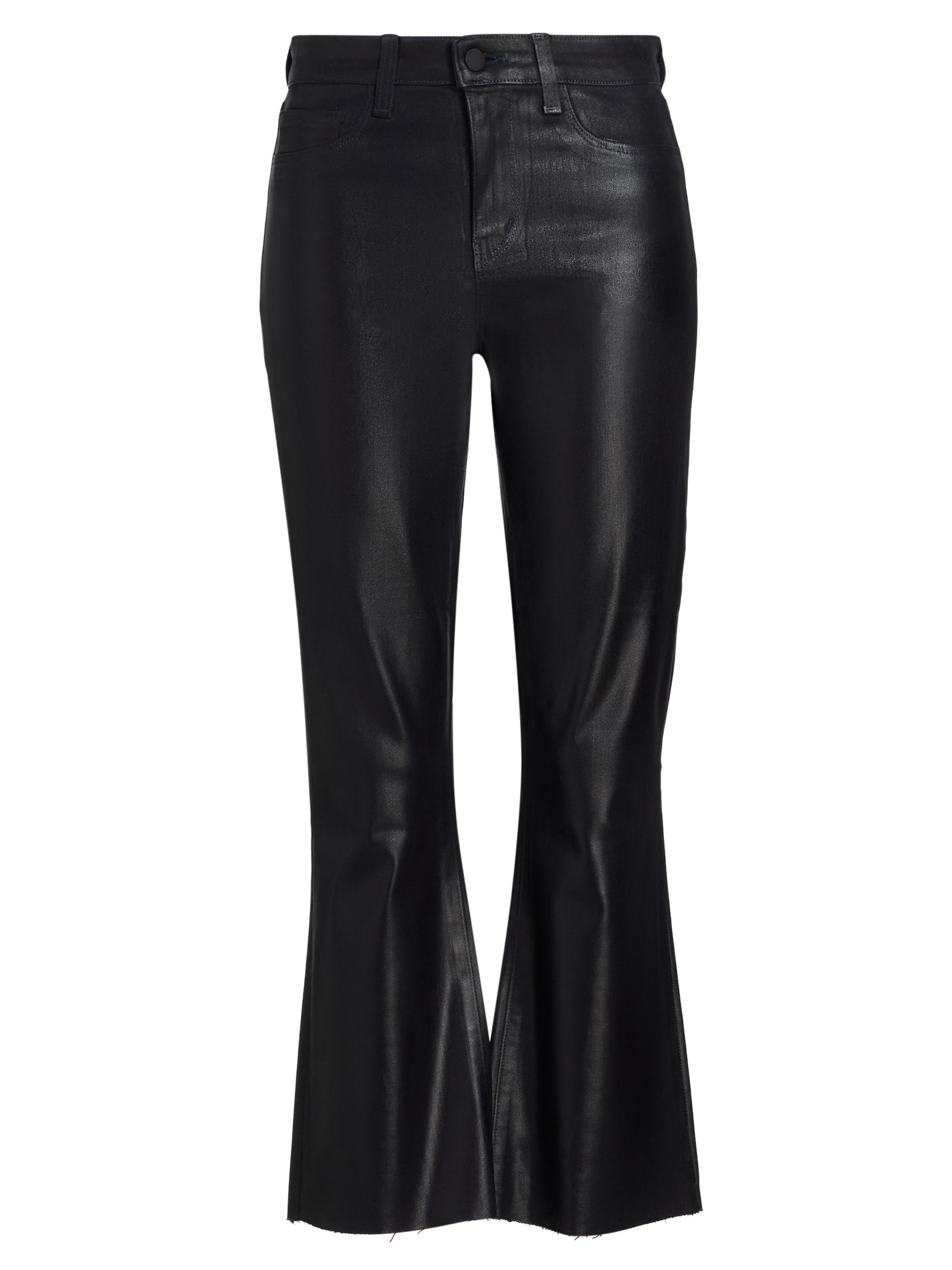 L'AGENCE Women's Kendra Coated Crop Flare Jeans - Metro Coated