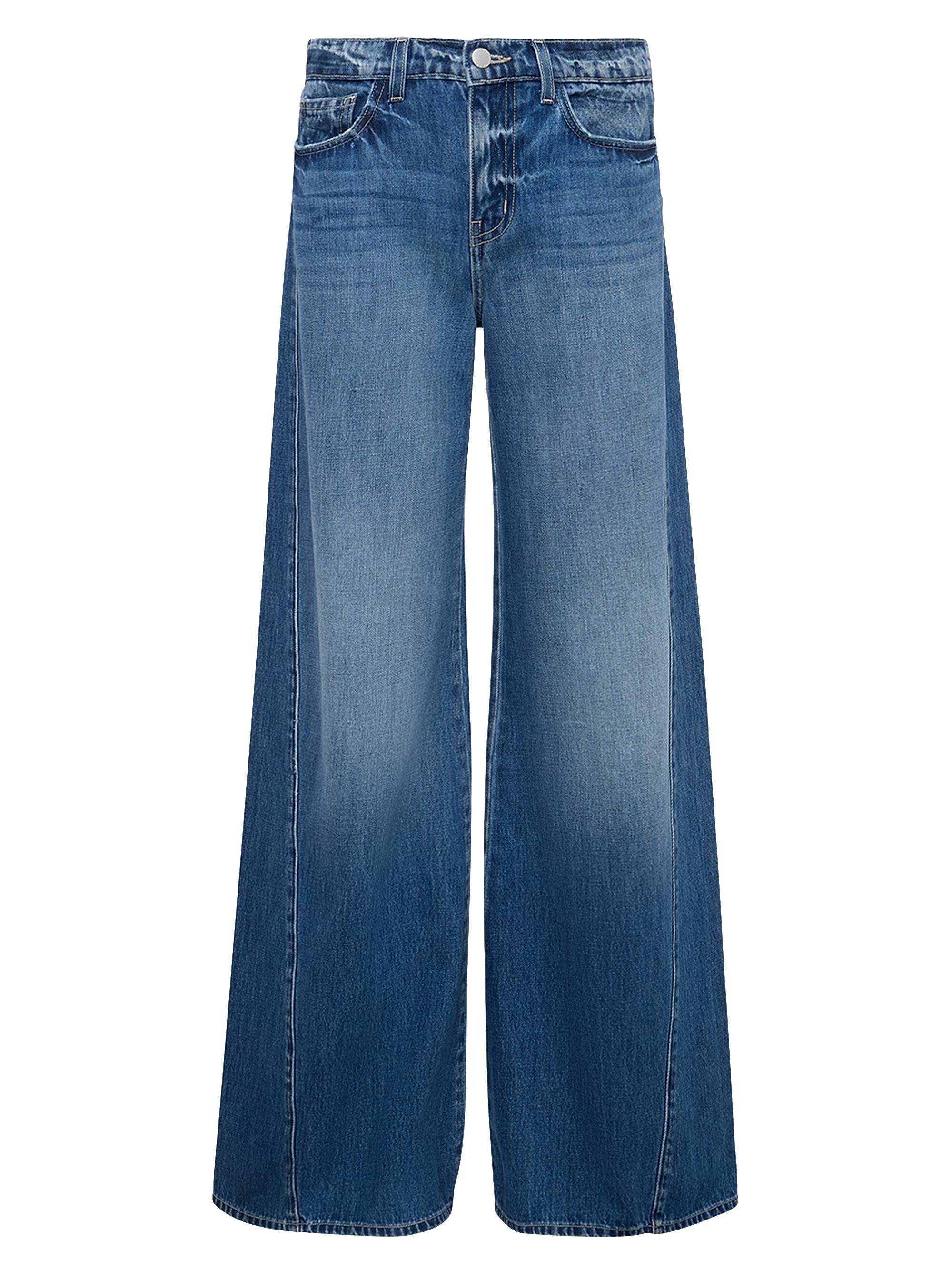 L'AGENCE Women's Beau High-Rise Wide-Leg Jeans - Medium Blue