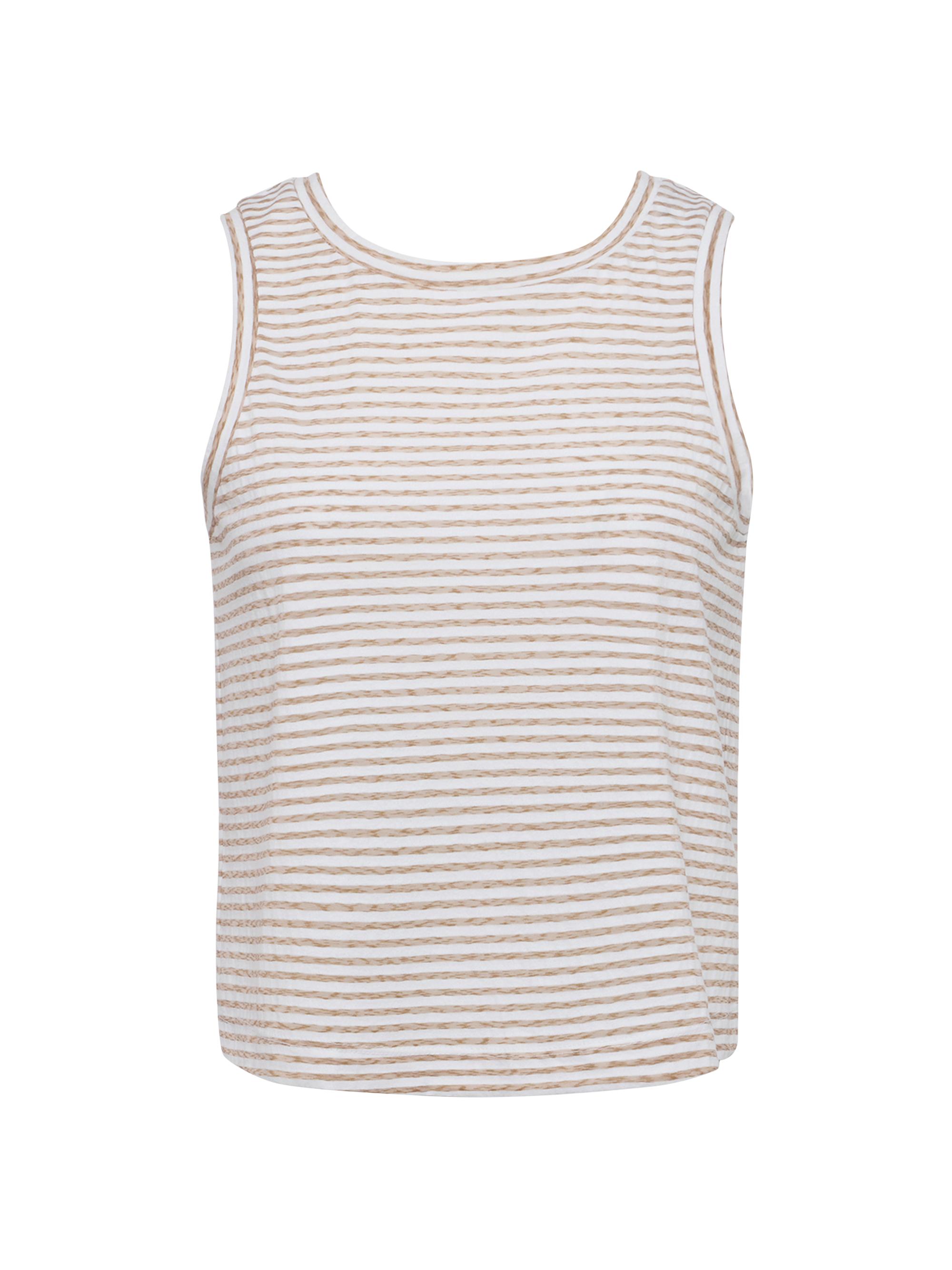 L'AGENCE Women's Mikaela Striped Tank - White Brown