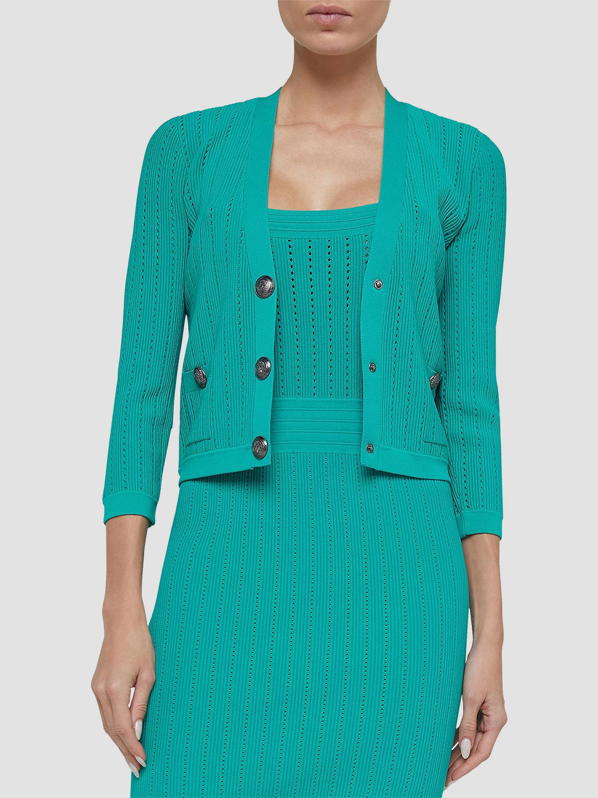 L'AGENCE Irvin Pointelle-Knit Crop Cardigan | Saks Fifth Avenue
