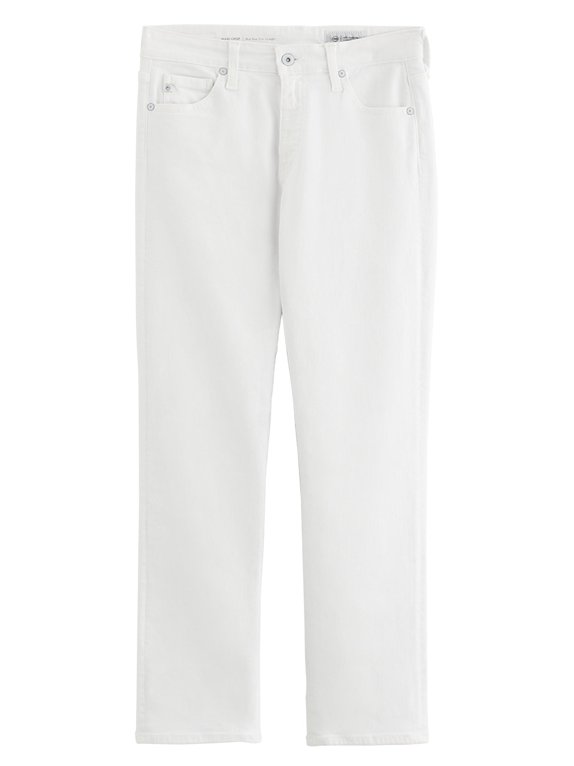 AG Jeans Women's Mari High-Rise Slim-Straight Crop Jeans - White