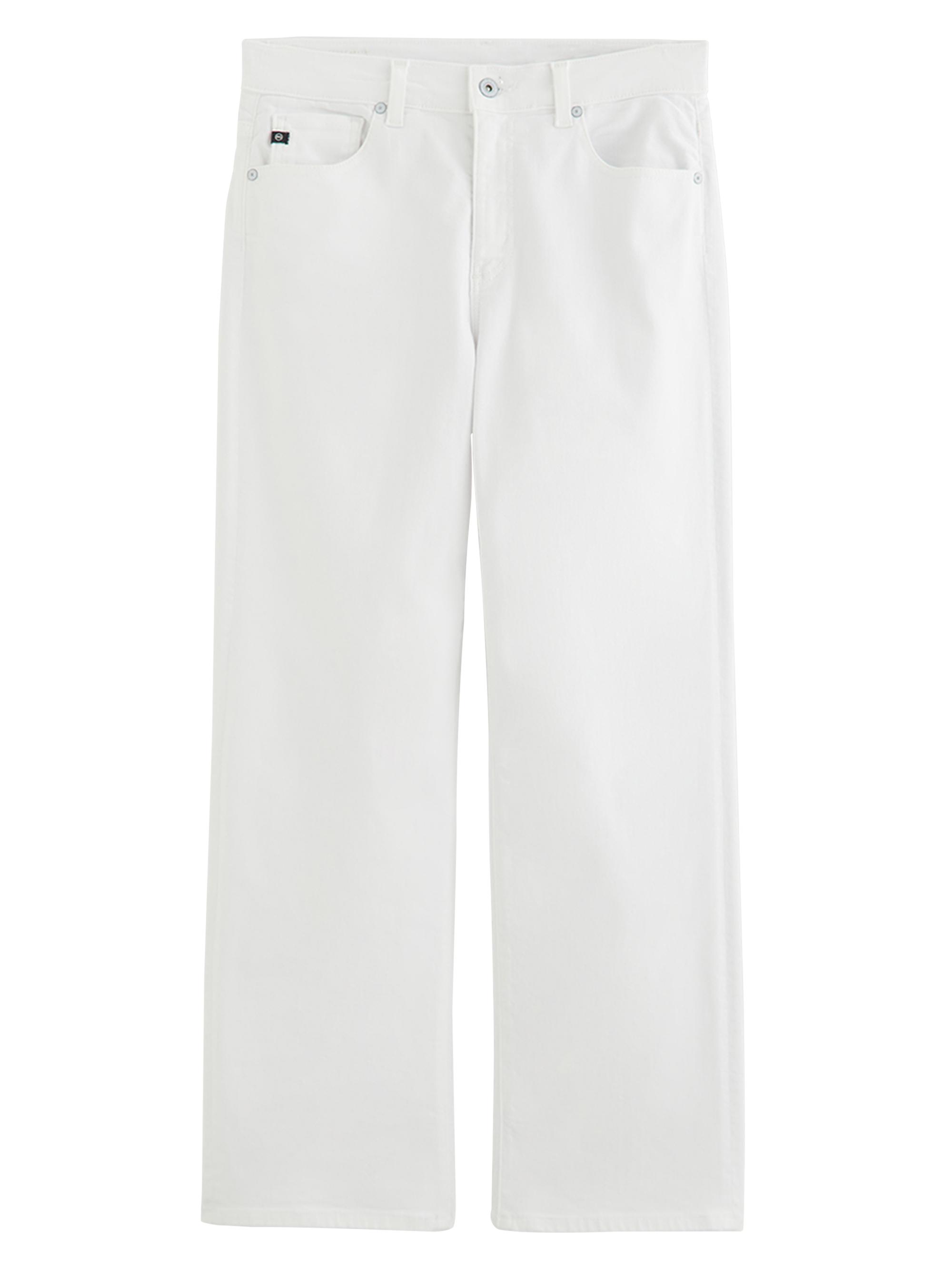 AG Jeans Women's Brinley Stretch Mid-Rise Straight Crop Jeans - White