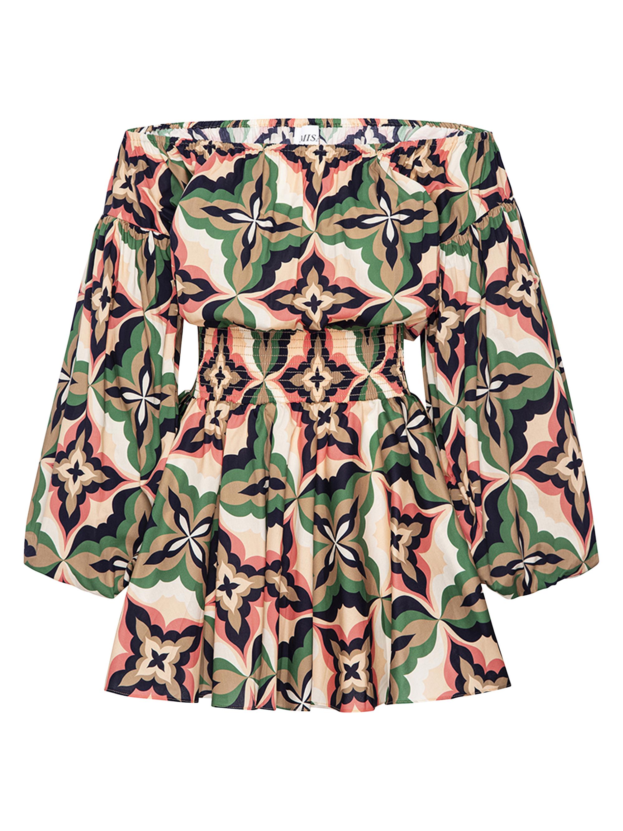 Misa Los Angeles Women's Jordana Prismatic Tile Off-The-Shoulder Minidress