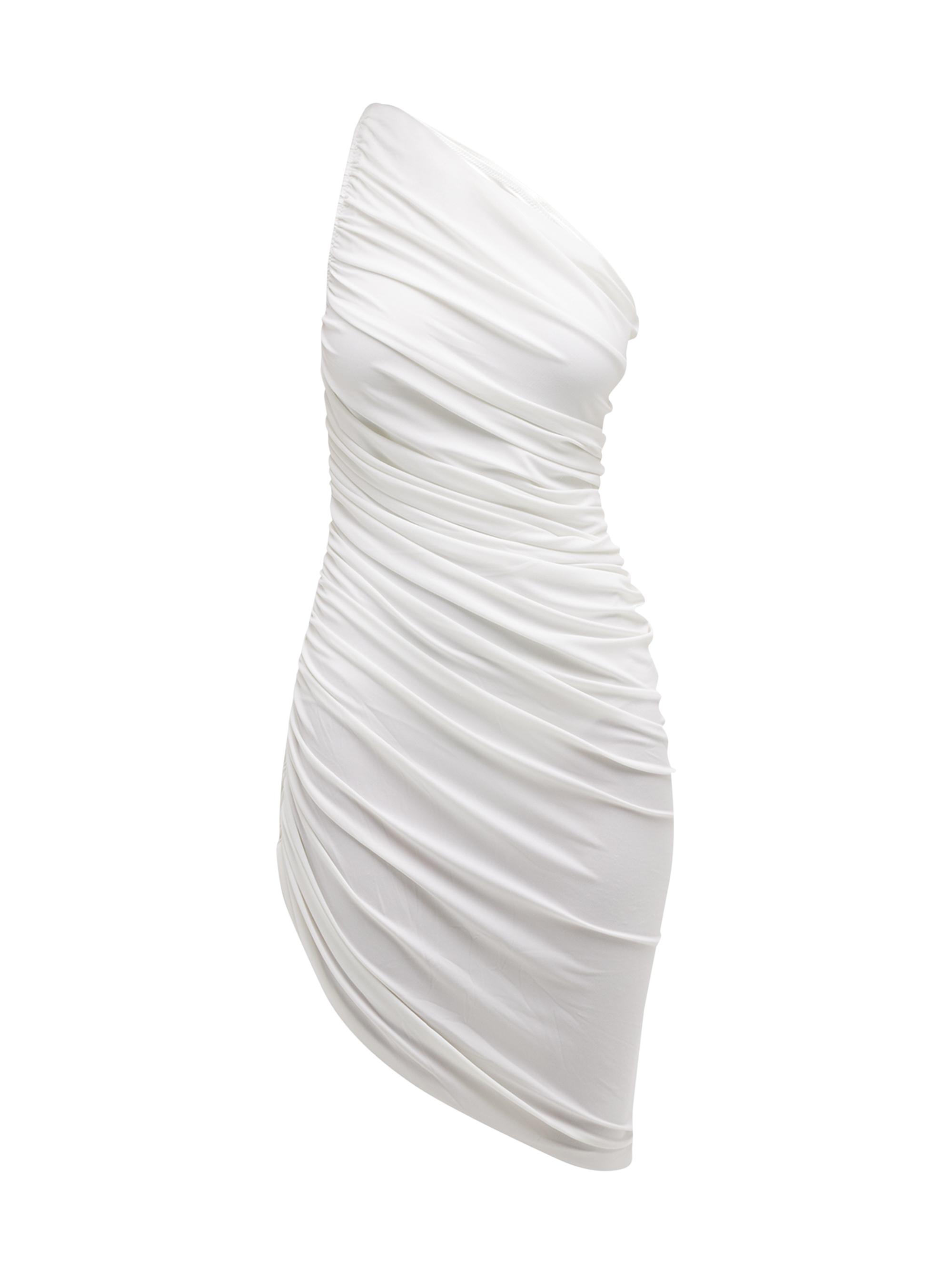 Norma Kamali Women's Diana One-Shoulder Asymmetric Minidress - White