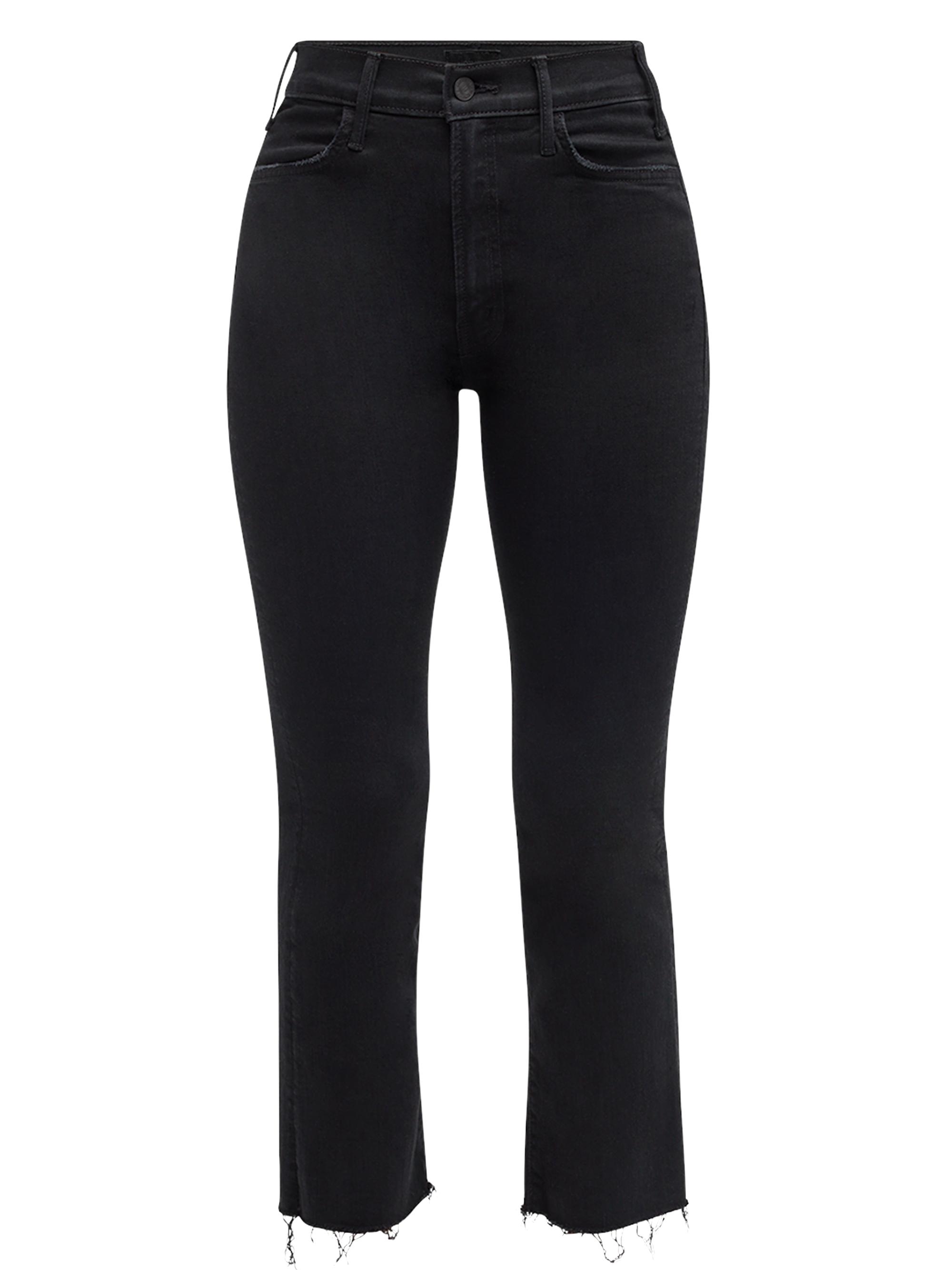 Mother Women's Lil'Hustler Ankle Fray High-Rise Stretch Jeans - Black