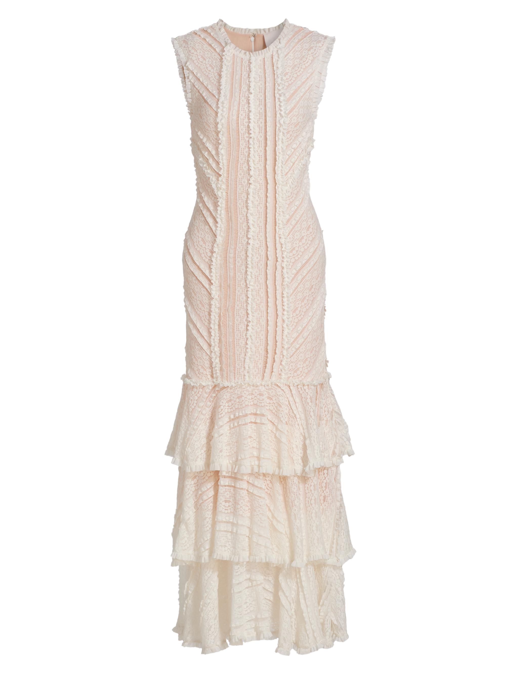 Cinq à Sept Women's Maceio Lace-Tiered Maxi Dress - Gardenia