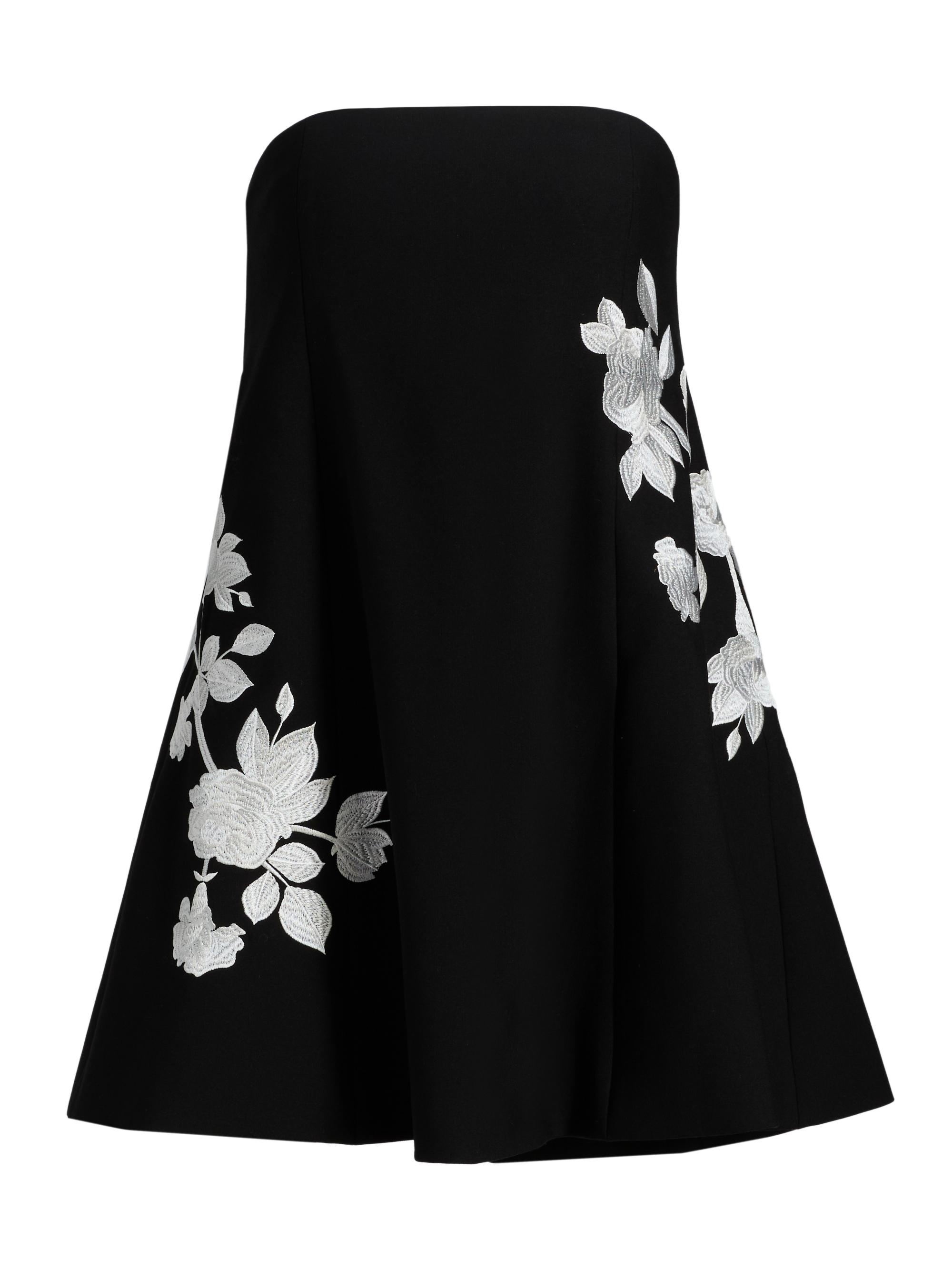 Cinq à Sept Women's Irla Trailing Floral Strapless A-Line Minidress - Black