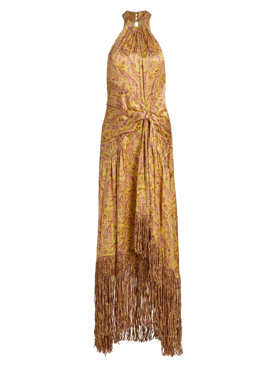 chinese dress ladies Bluma Halterneck Fringe Mini Dress In Bronze  Mew Mews