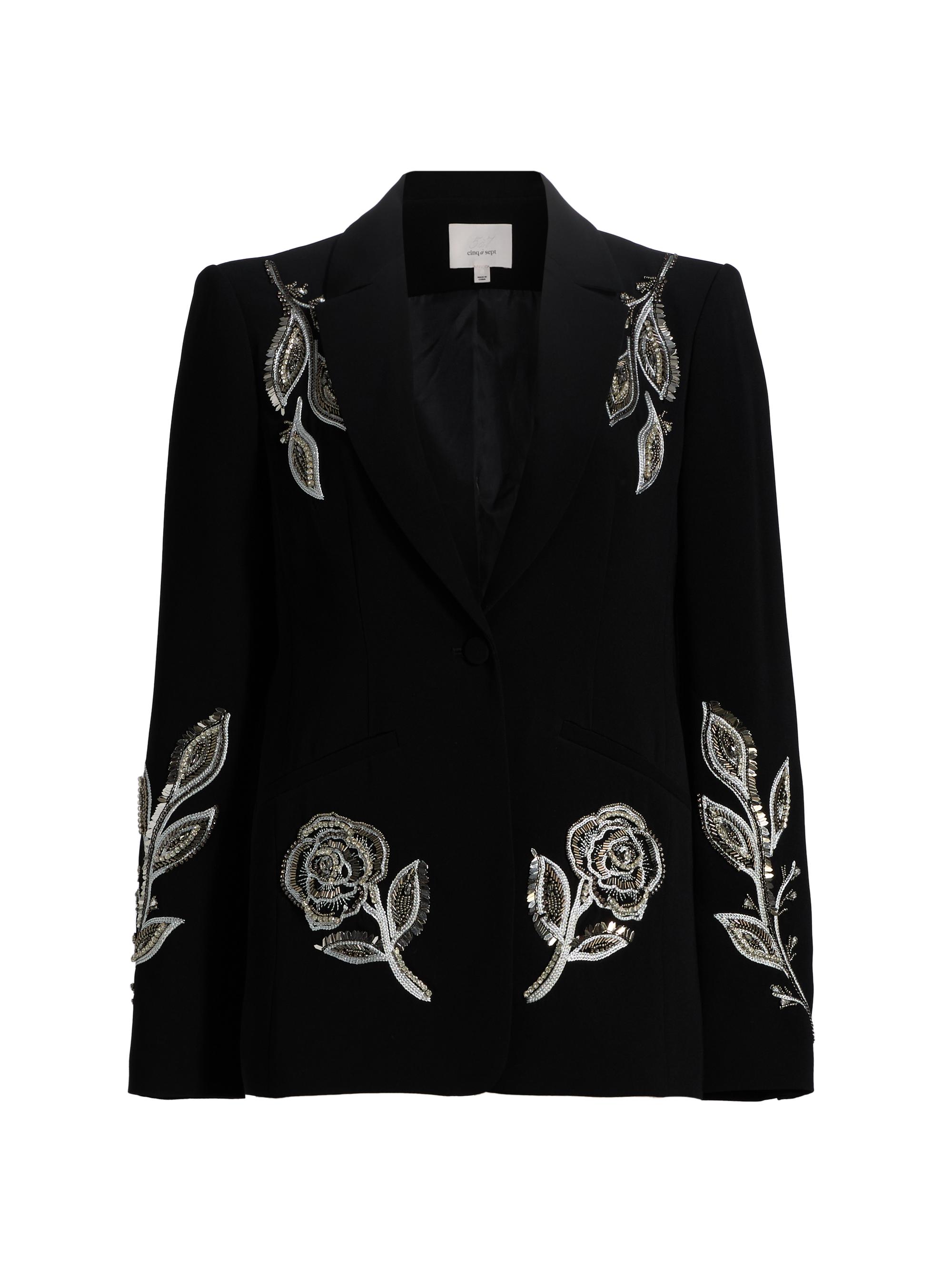 CINQ A SEPT Women's Karlie Beaded Paisley Blazer - Black