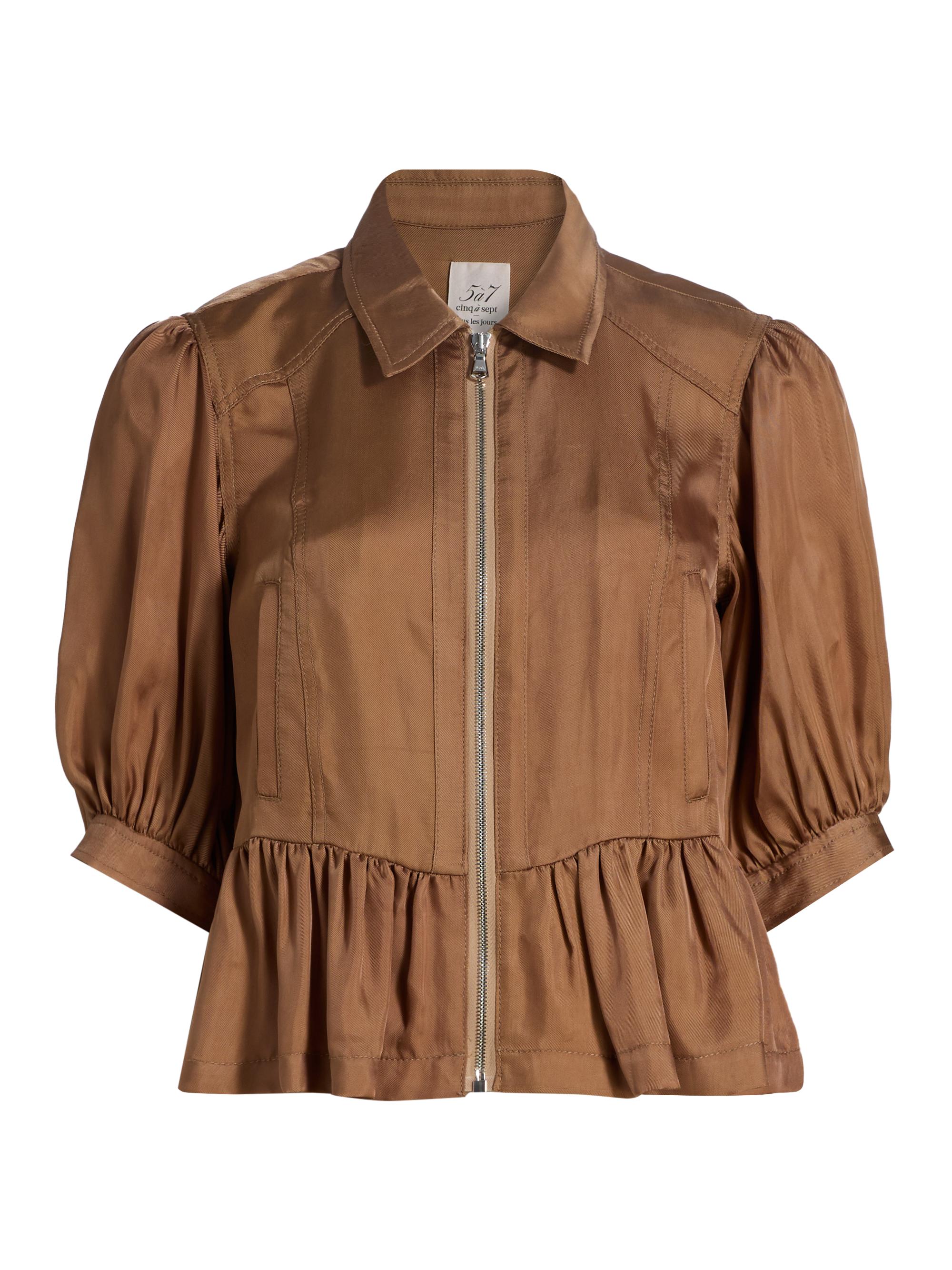 Cinq à Sept Women's Daphne Peplum Jacket - Brown Sandstone