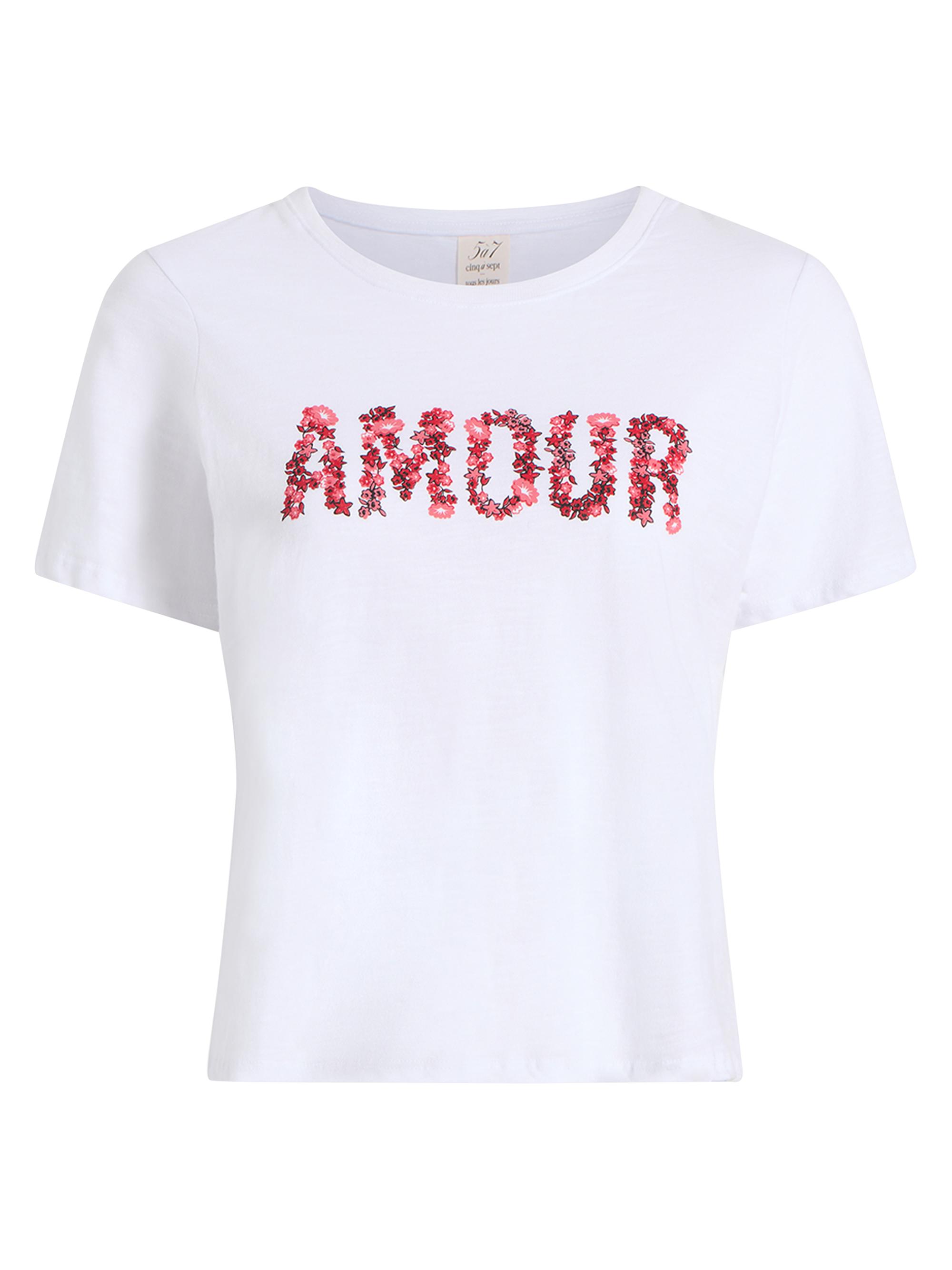 CINQ A SEPT Women's Floral Amour Crewneck T-Shirt - White