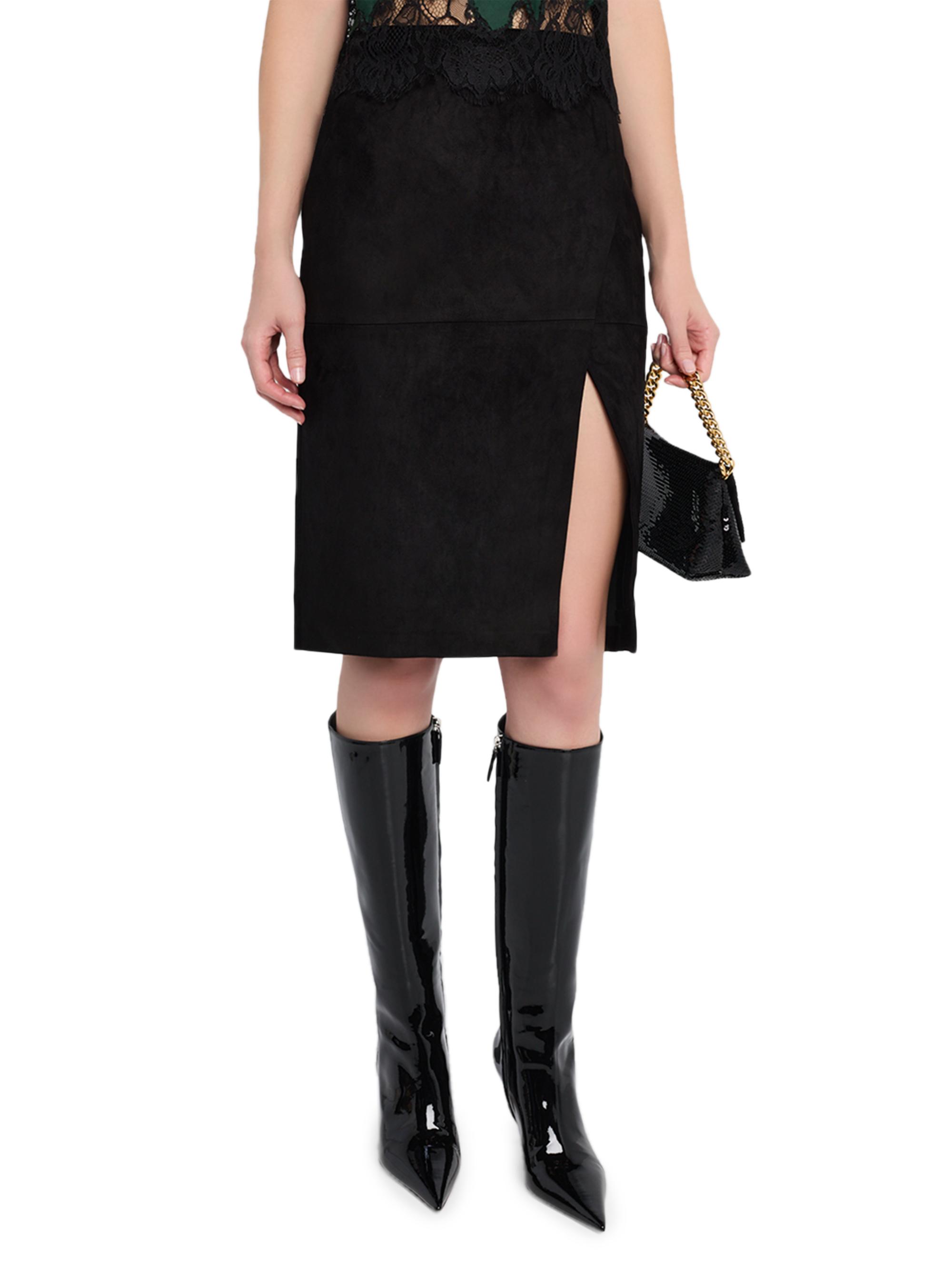 ALICE + OLIVIA Siobhan Suede Front Slit Wrap Skirt | Saks Fifth Avenue
